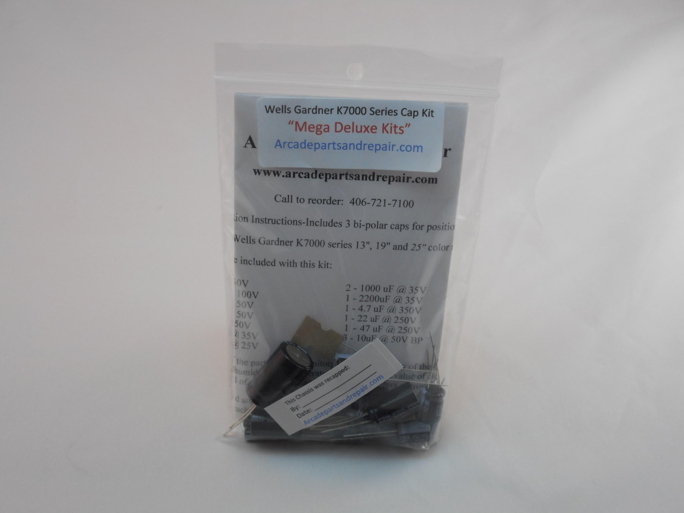 Wells Gardner K7000 Series Cap Kit 105C Nichicon