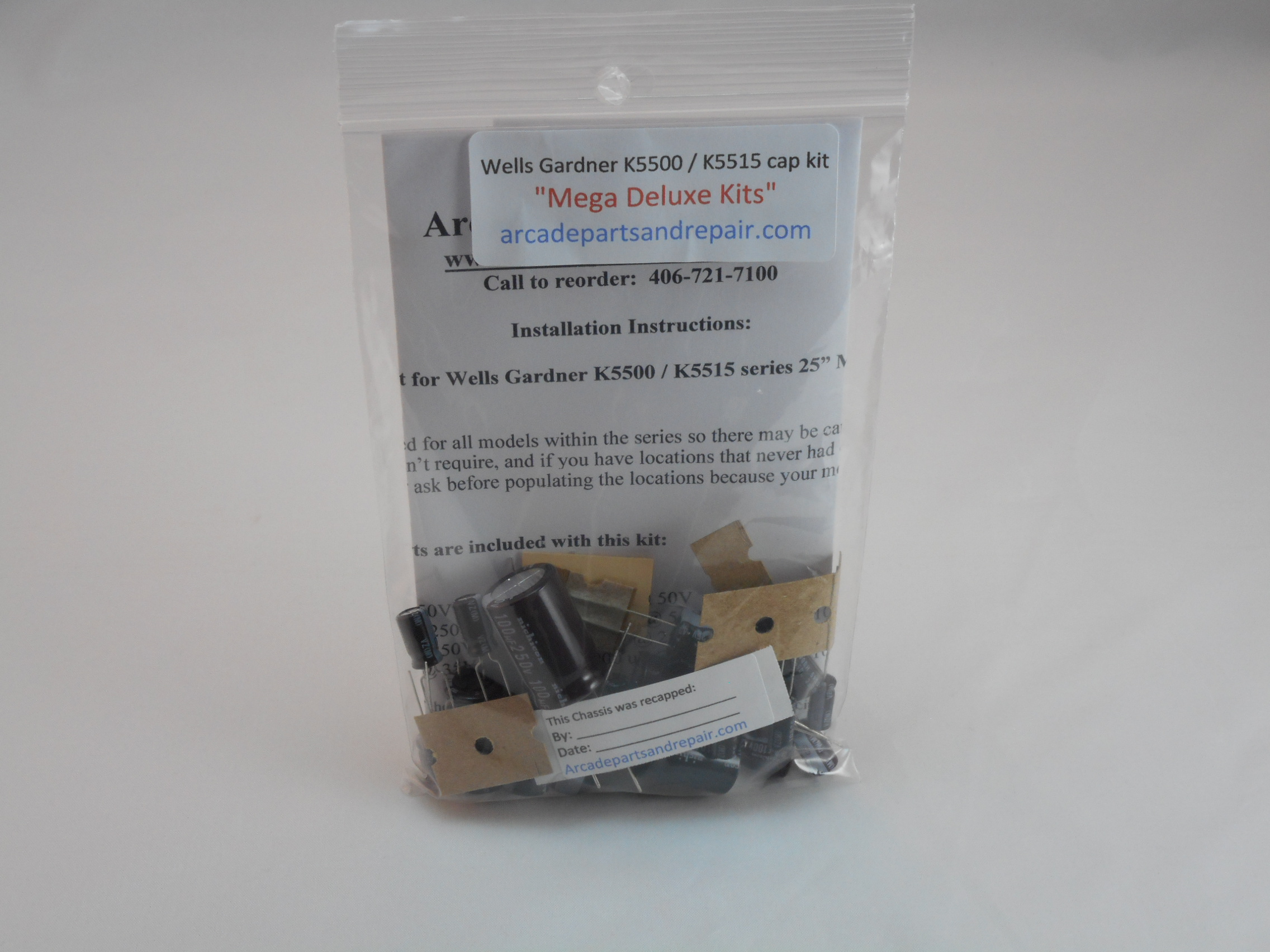 Wells Gardner K5500 / K5515 25" Medium Resolution Cap Kit 105C Nichicon