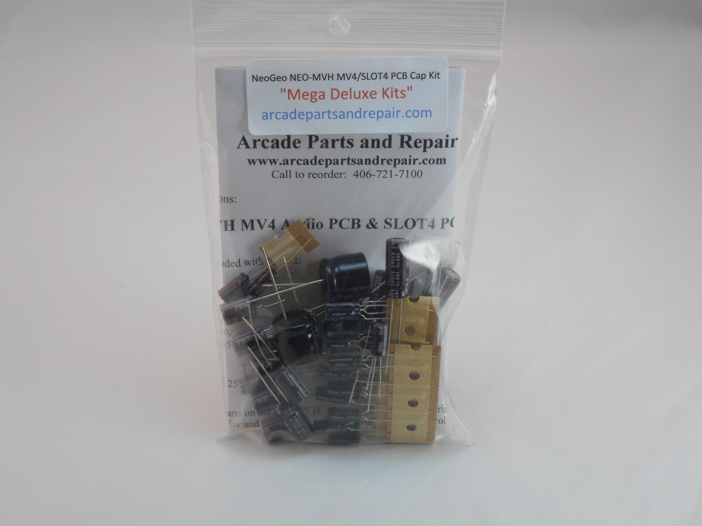 Neo Geo NEO-MVH MV4 Audio PCB & SLOT4 PCB Complete Cap Kit 105C Nichicon