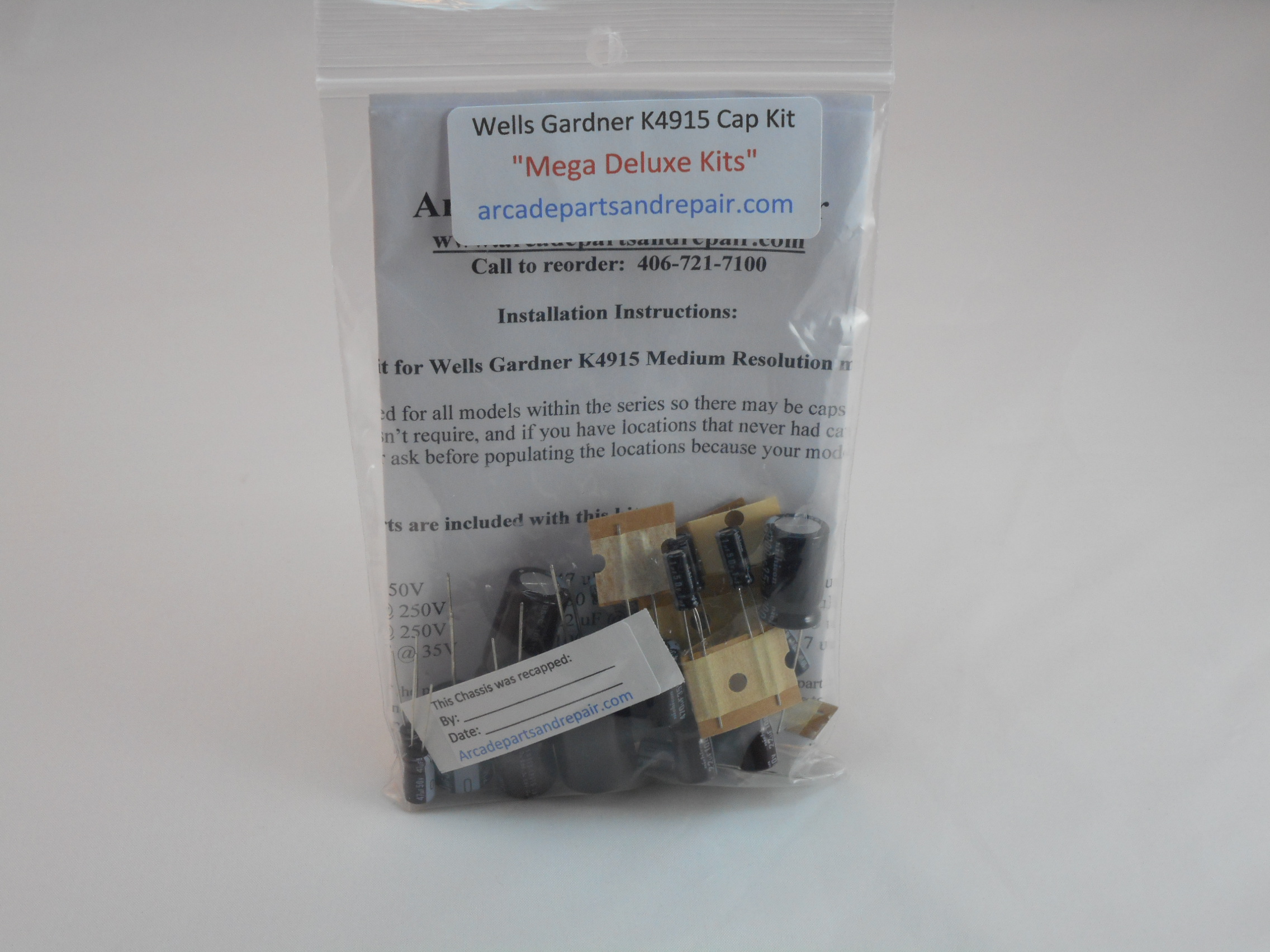 Wells Gardner K4915 Medium Resolution Cap Kit 105C Nichicon