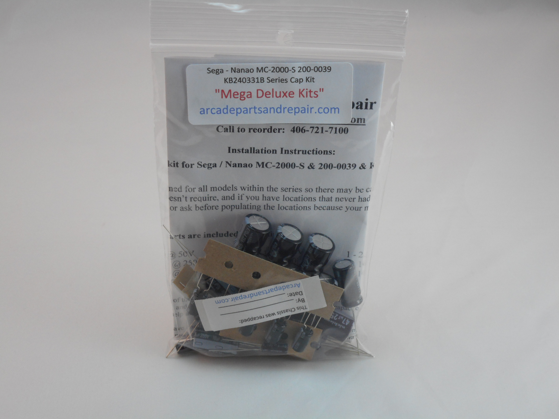 Sega Nanao MC-2000-S / 200-0039 / KB240331B Monitor Cap Kit 105c Nichicon