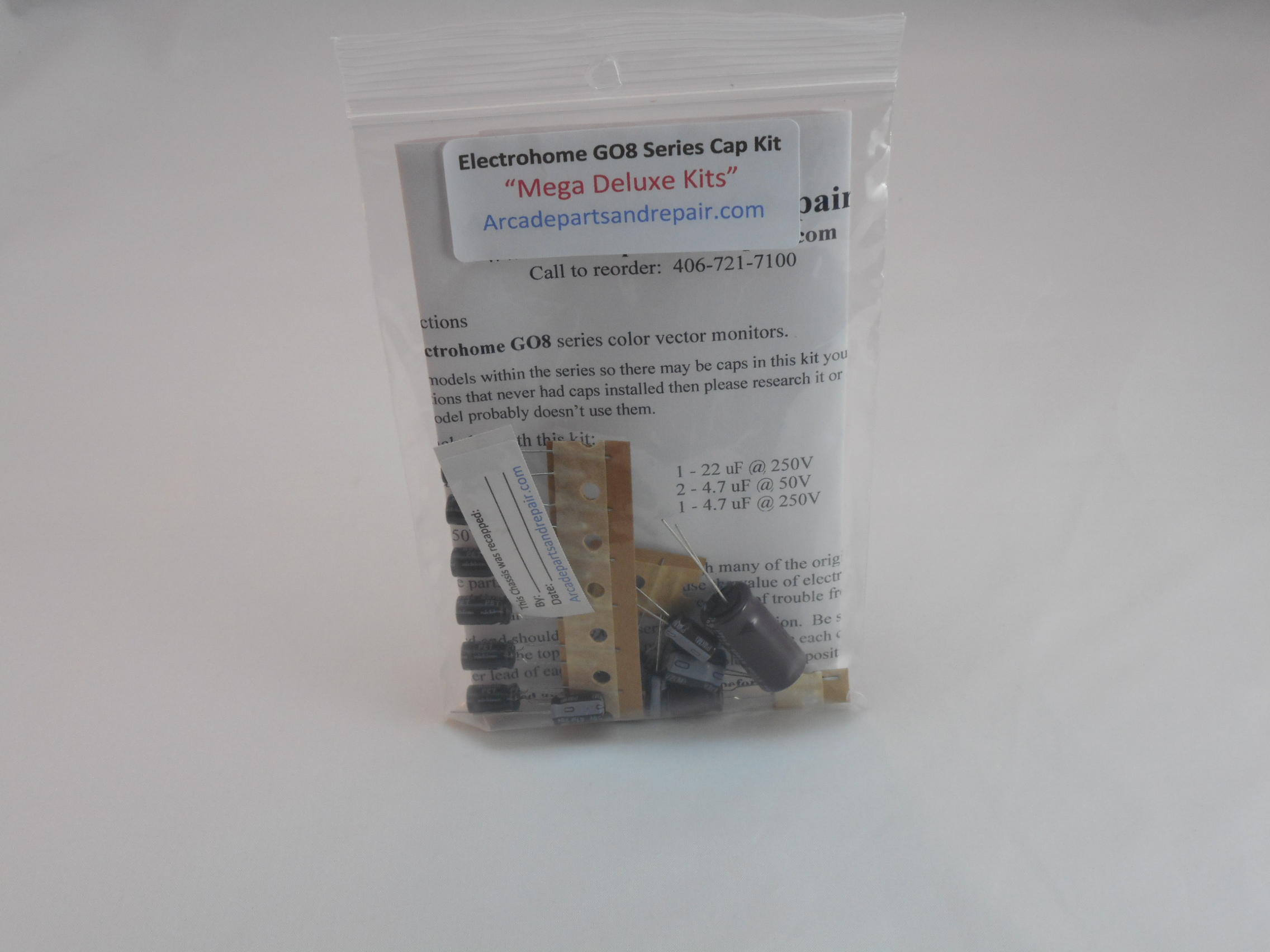 Electrohome GO8 Monitor Cap Kit 105C Nichicon