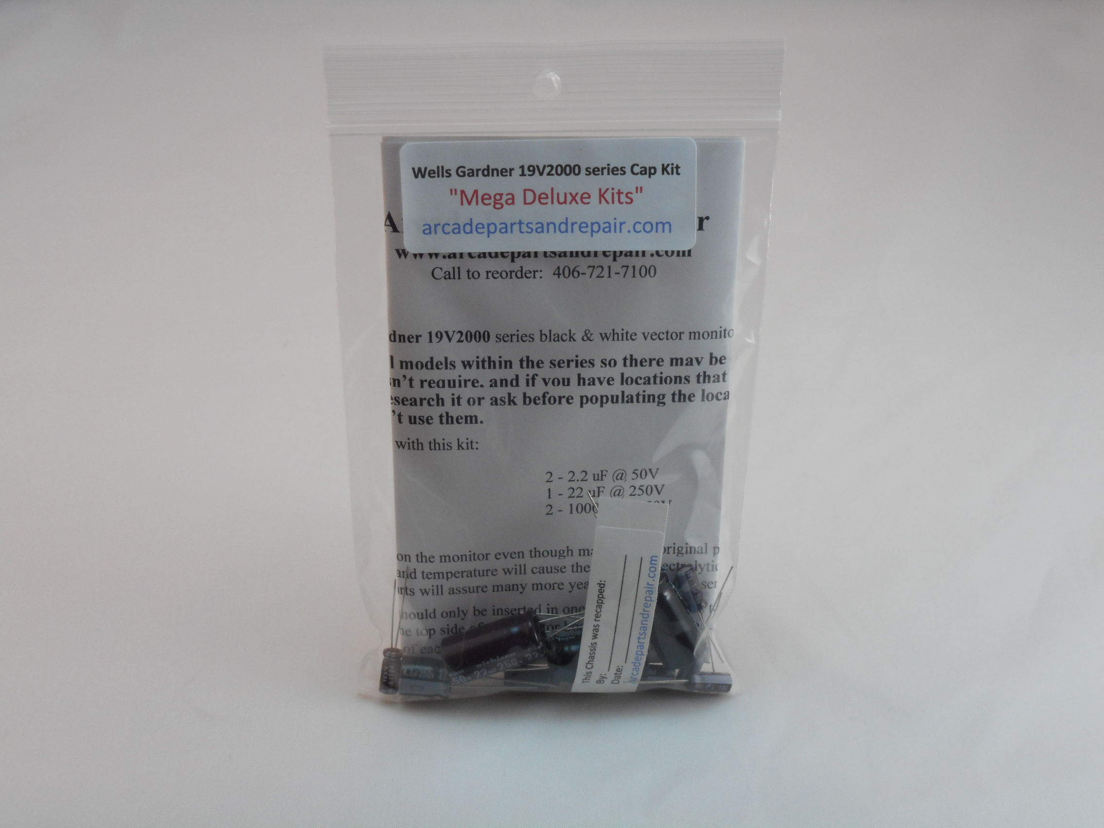 Wells Gardner V2000 Series Cap Kit 105C Nichicon