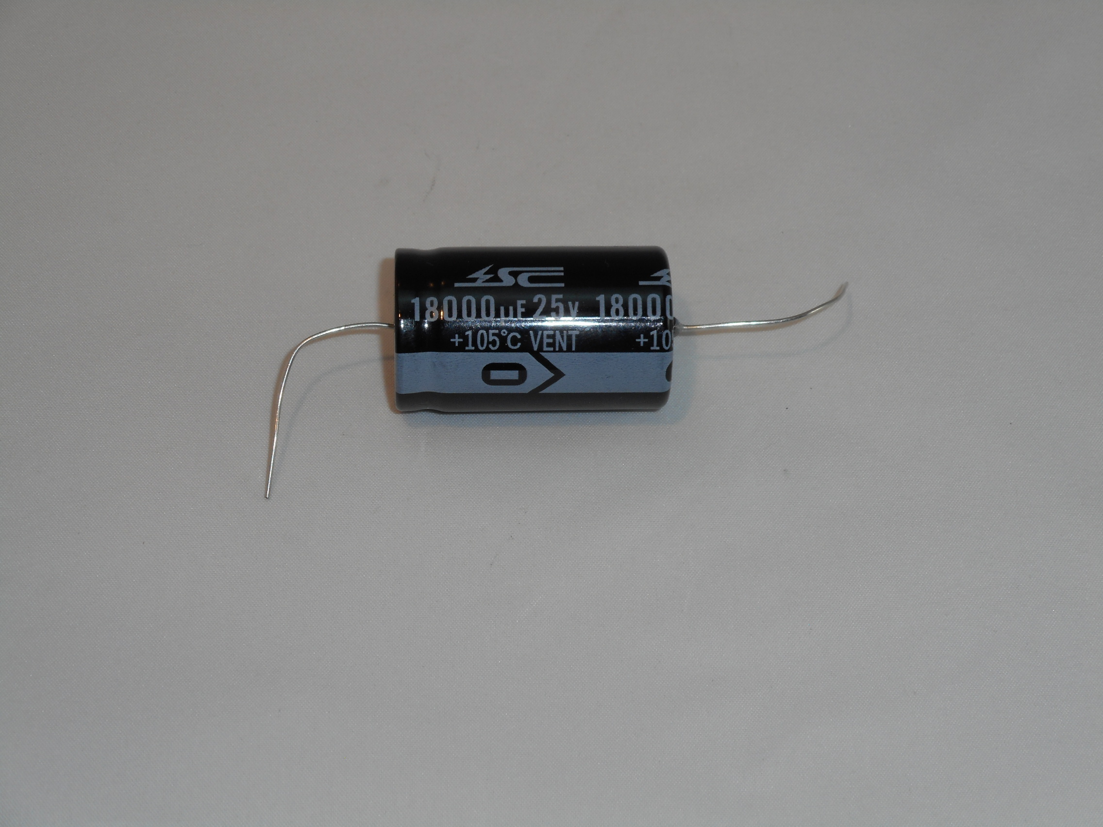 18,000uF 25V Axial Capacitor 105C