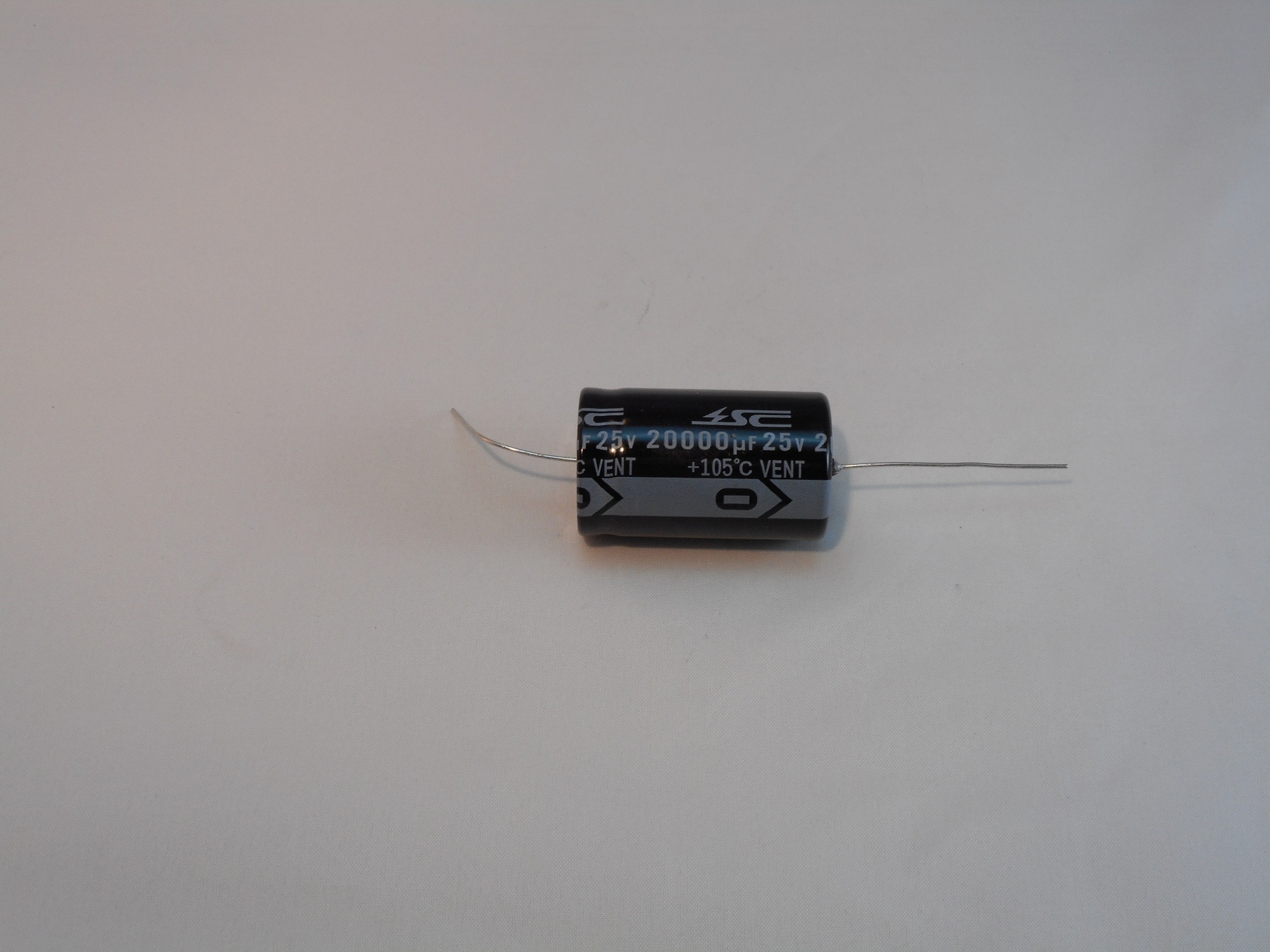 20,000uF 25V Axial Capacitor 105C