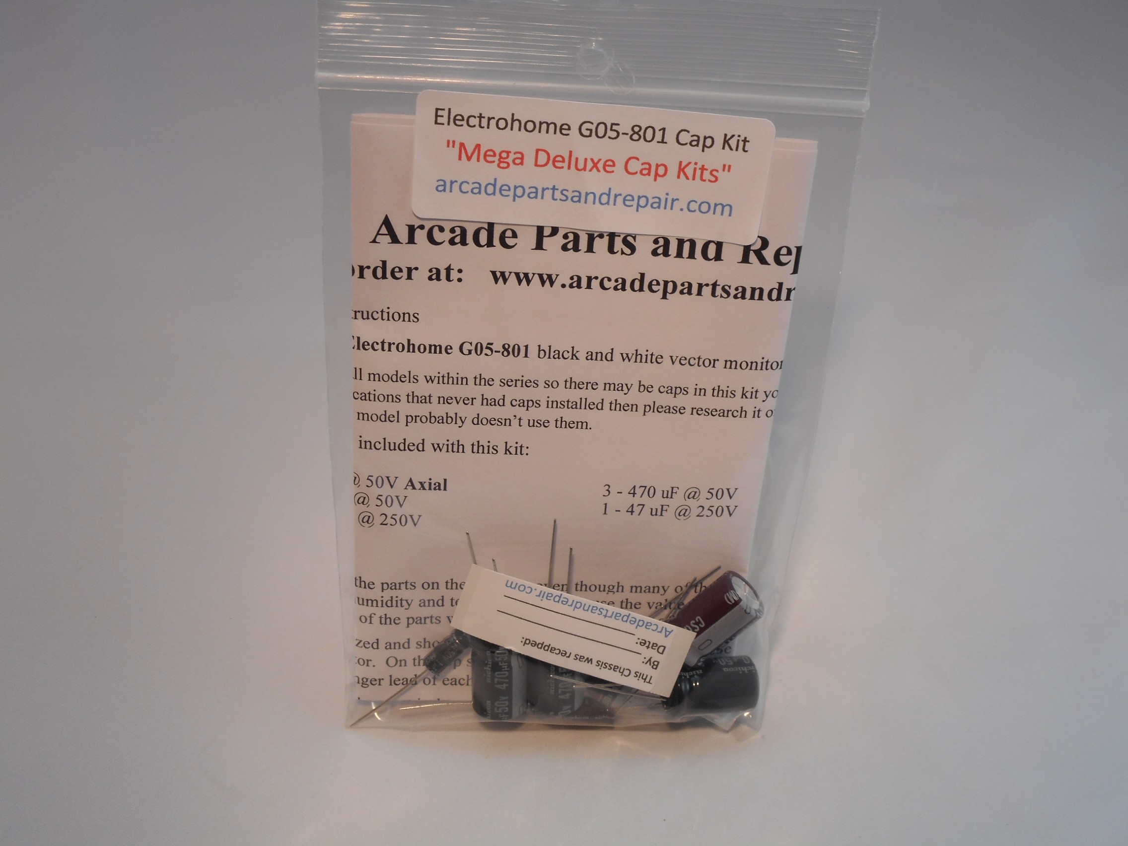 Electrohome G05-801 Monitor Cap Kit 105C Nichicon