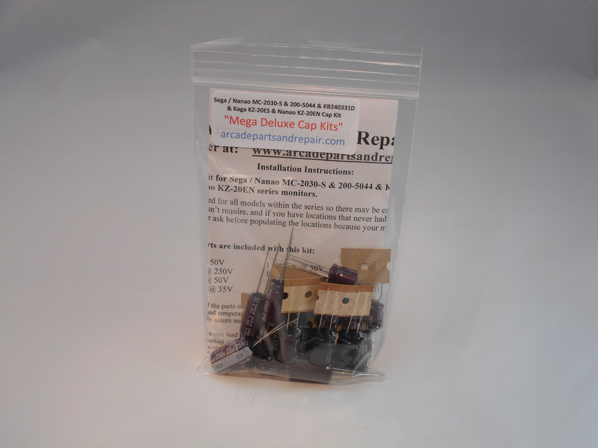 Sega Nanao MC-2030-S / 200-5044 / KB240331D Kaga KZ-20ES / KZ20EN Monitor Cap Kit 105c Nichicon