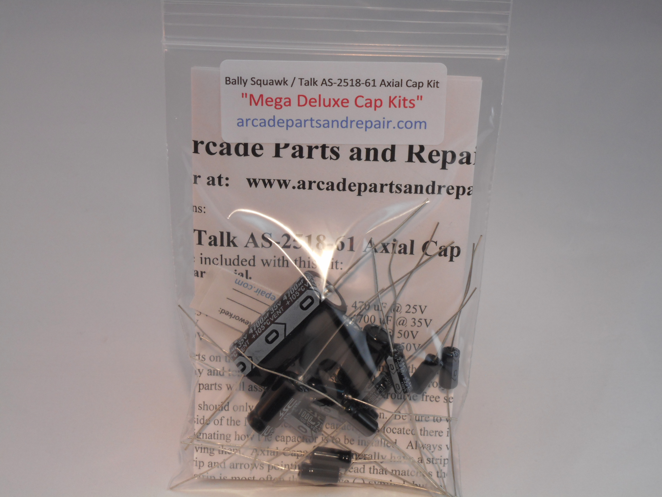 Bally Squawk & Talk AS-2518-61 Sound/Speech PCB 105C Axial Cap Kit