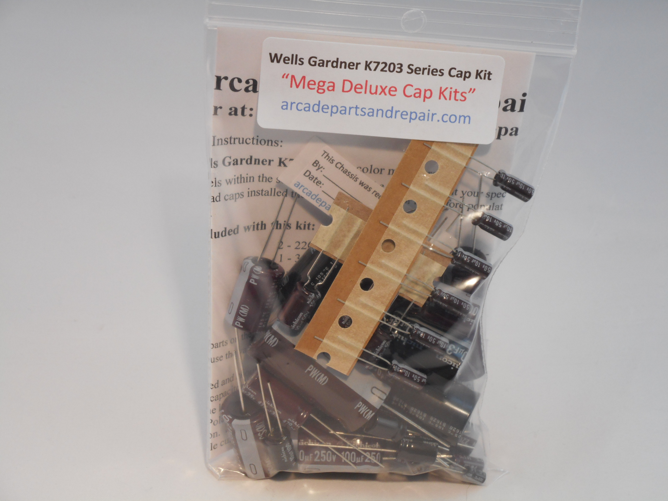 Wells Gardner K7203 Monitor Cap Kit 105C Nichicon