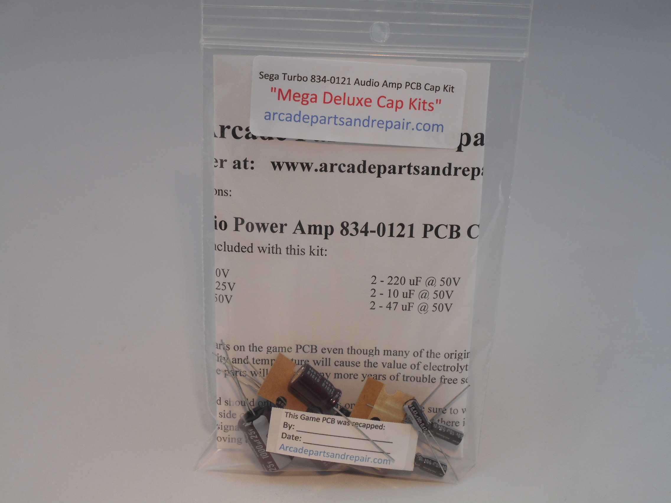 Sega Turbo 110-0019 Audio Power Amp 834-0121 PCB Cap Kit 105C Nichicon