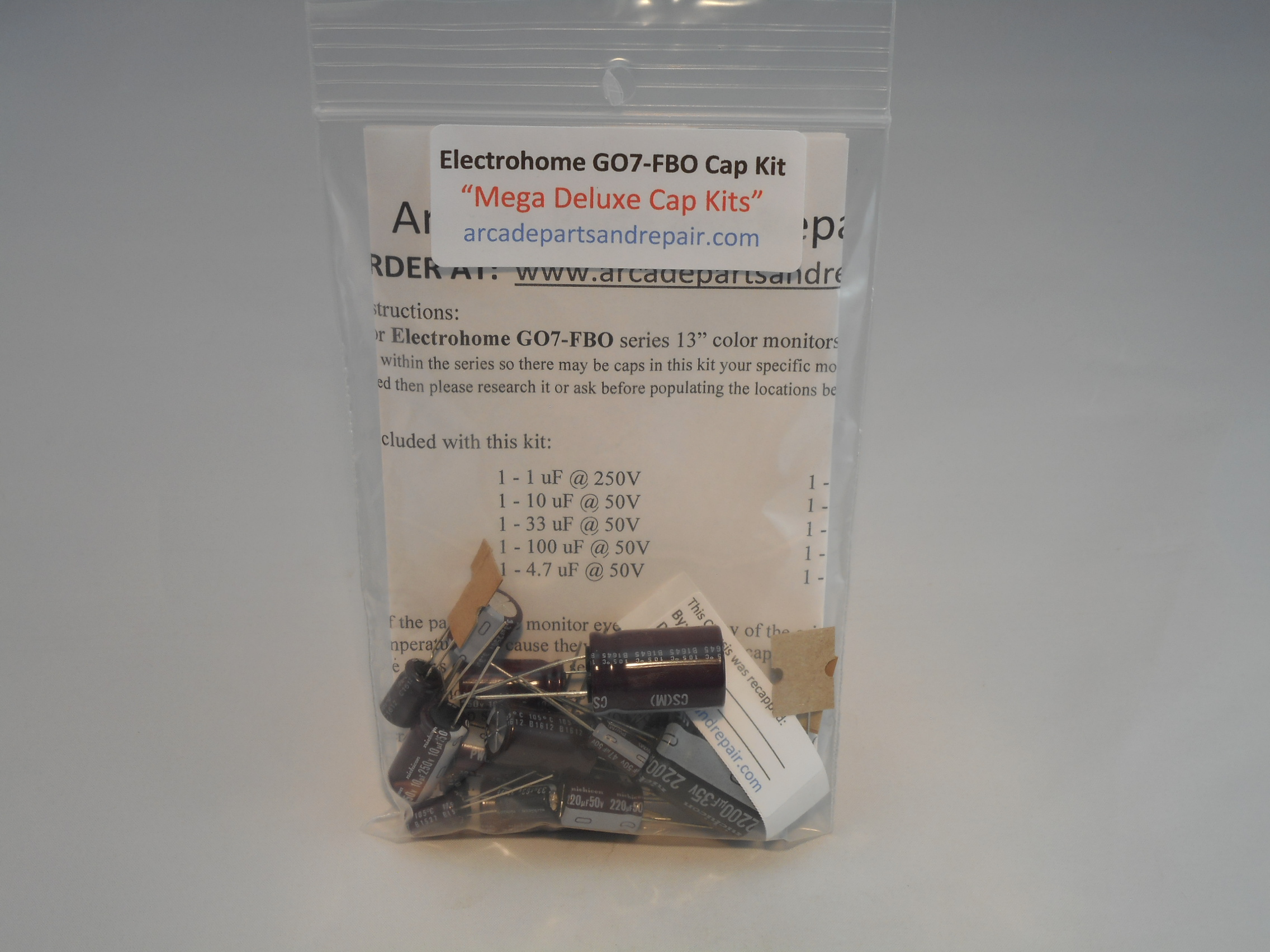 Electrohome GO7-FBO Monitor Cap Kit 105C Nichicon