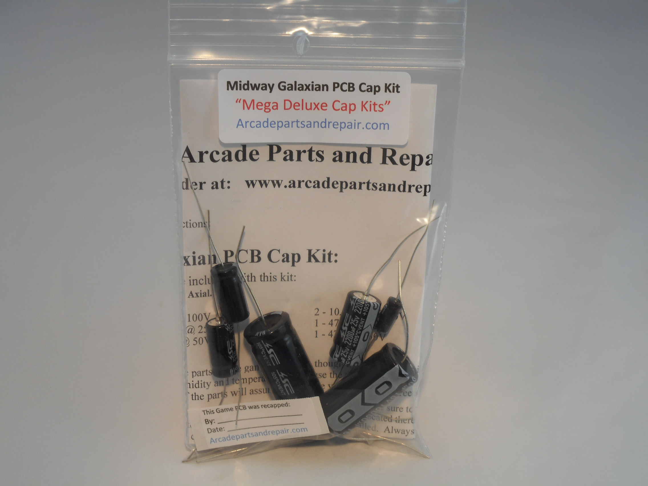 Galaxian Game PCB 105C Axial Cap Kit