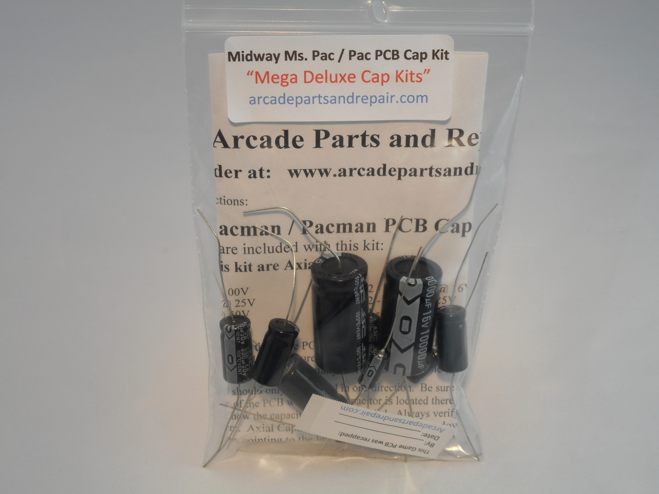 Ms Pacman / Pacman Game PCB 105C Axial Cap Kit