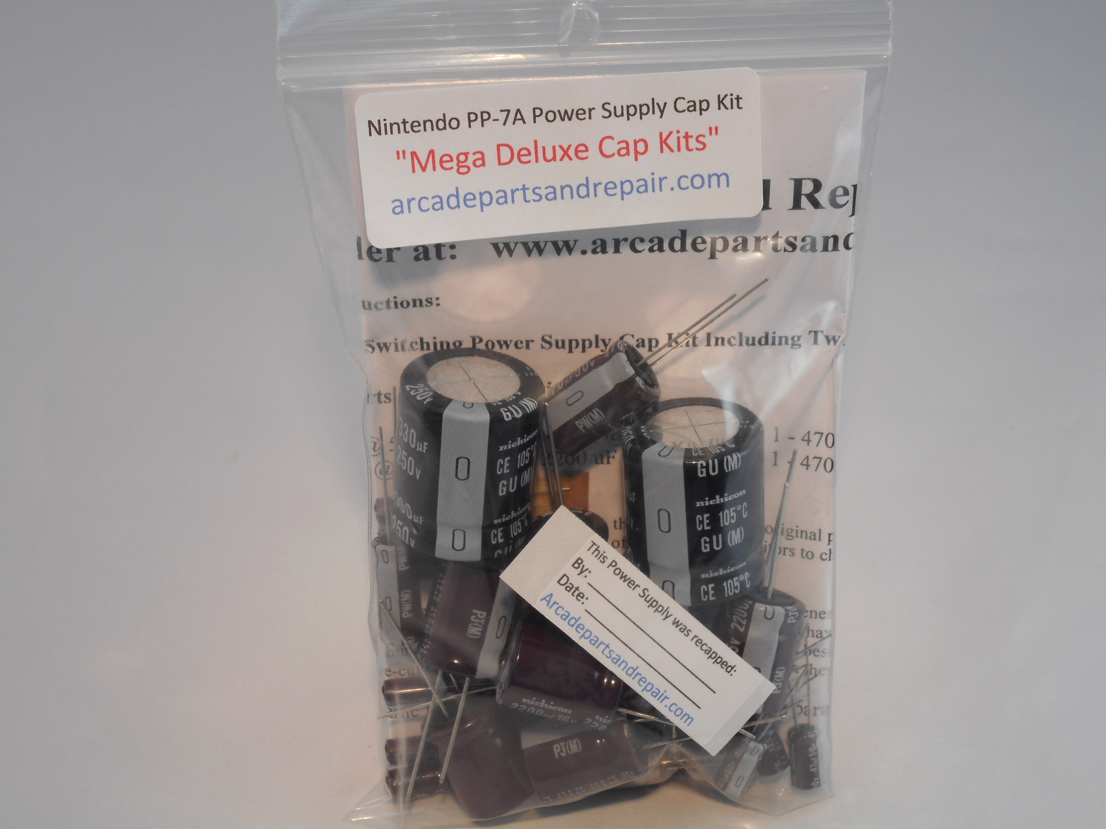 Nintendo PP-7A Power Supply Cap Kit Including 2 Filter Caps 105C Nichicon