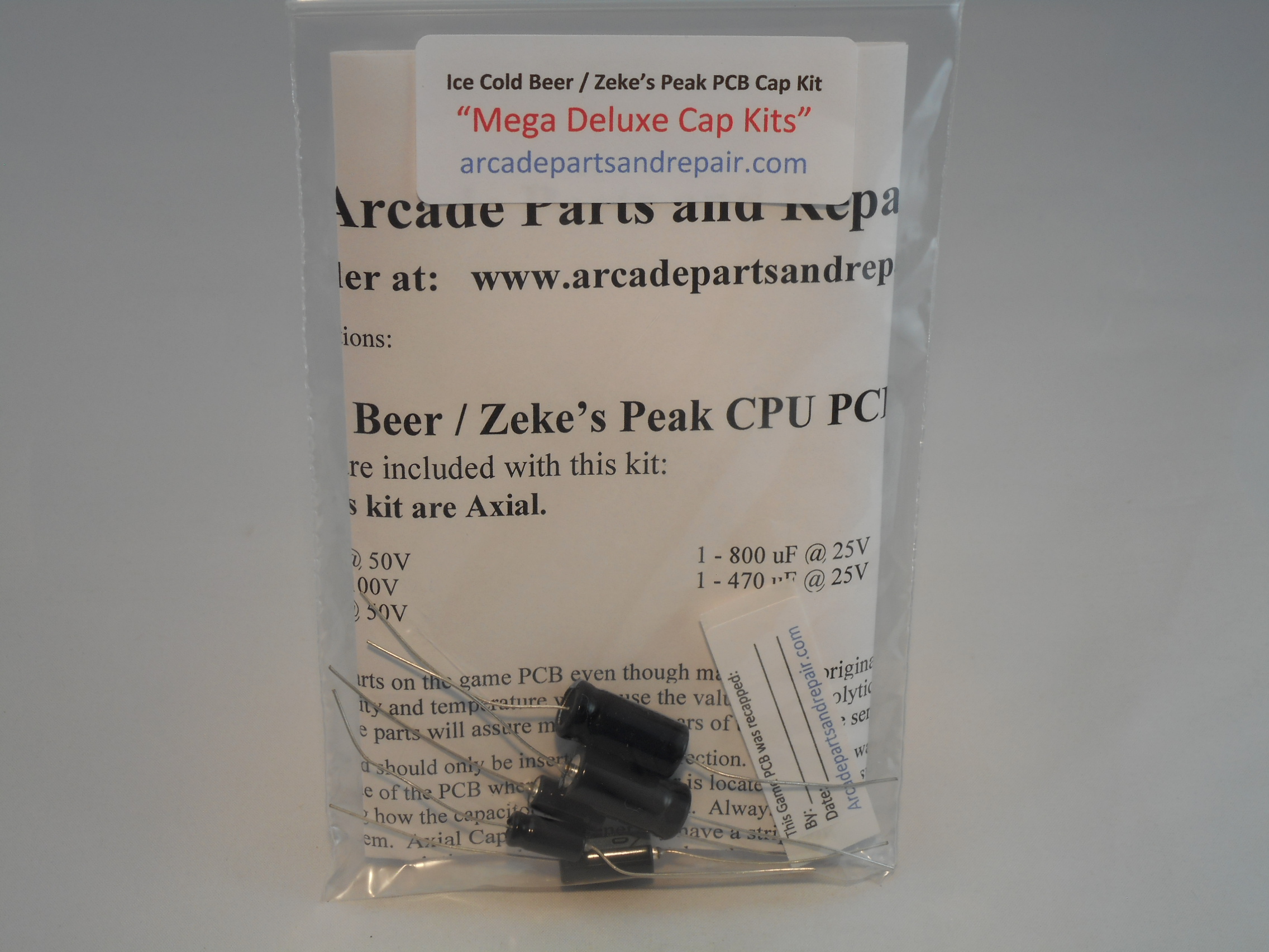 Taito Ice Cold Beer / Zeke's Peak CPU PCB Complete 105C Axial Cap Kit