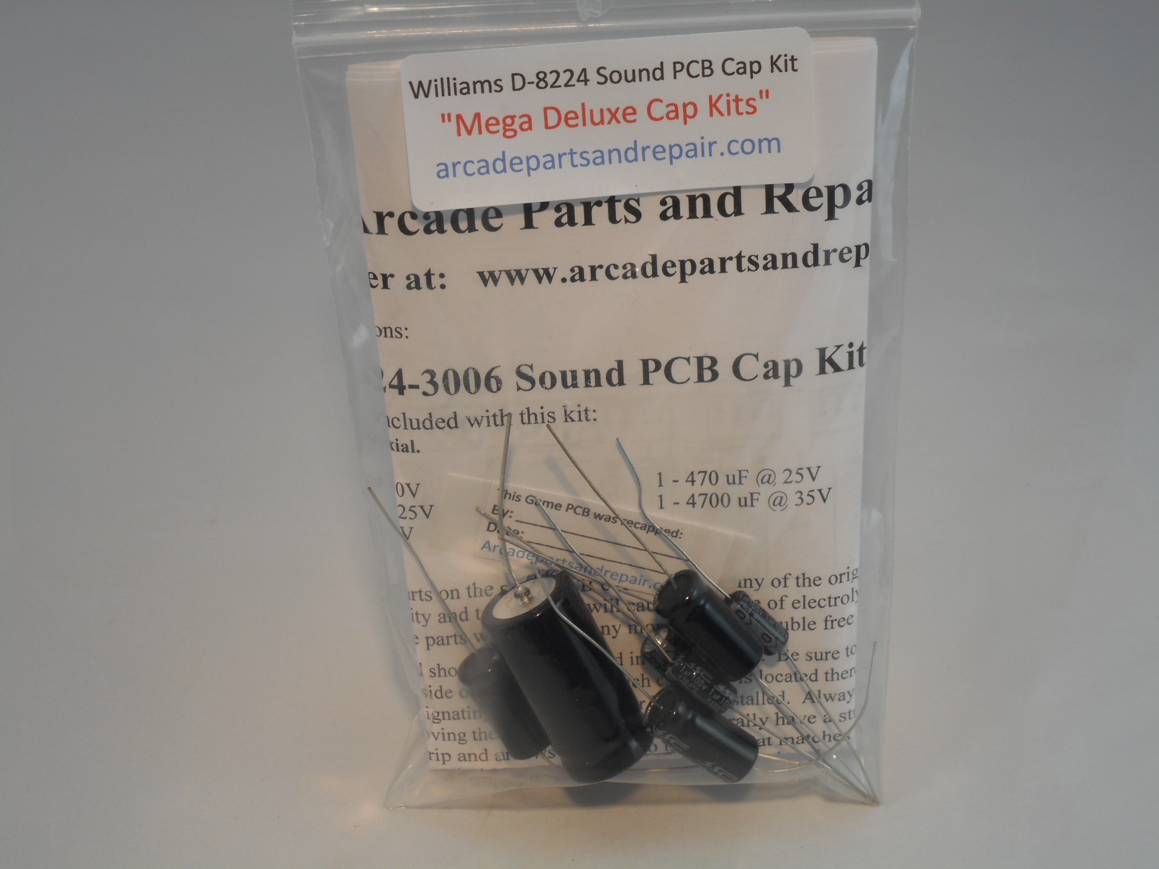 Williams D-8224-3006 Sound PCB 105C Cap Kit