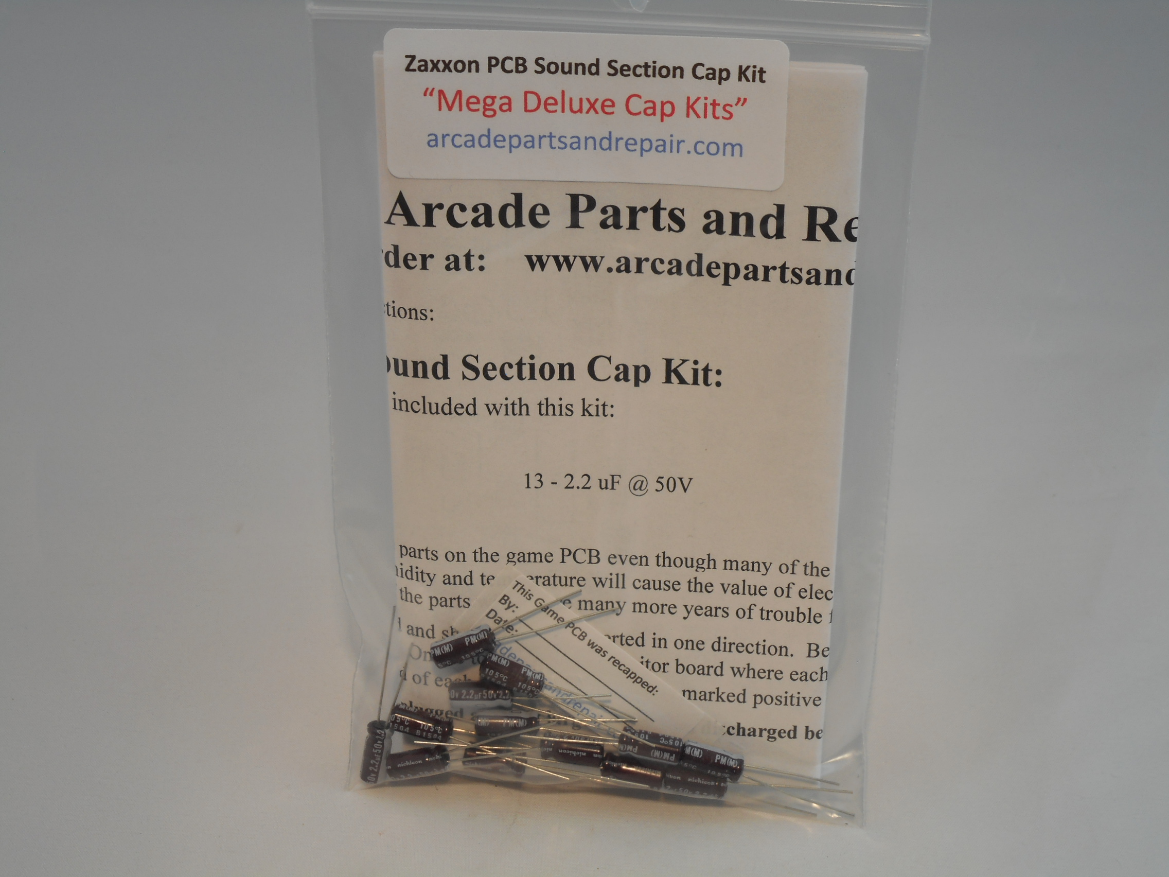 Zaxxon PCB Sound Section Cap Kit 105C Nichicon