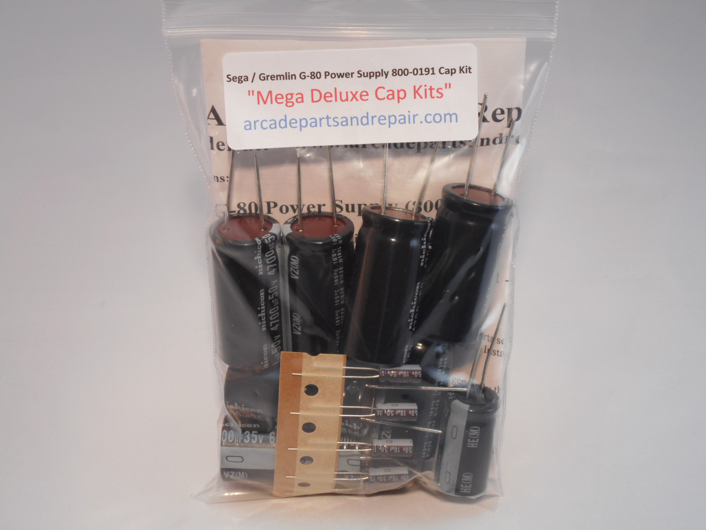 Sega Gremlin G-80 / 800-0191 Power Supply Cap Kit 105C Nichicon