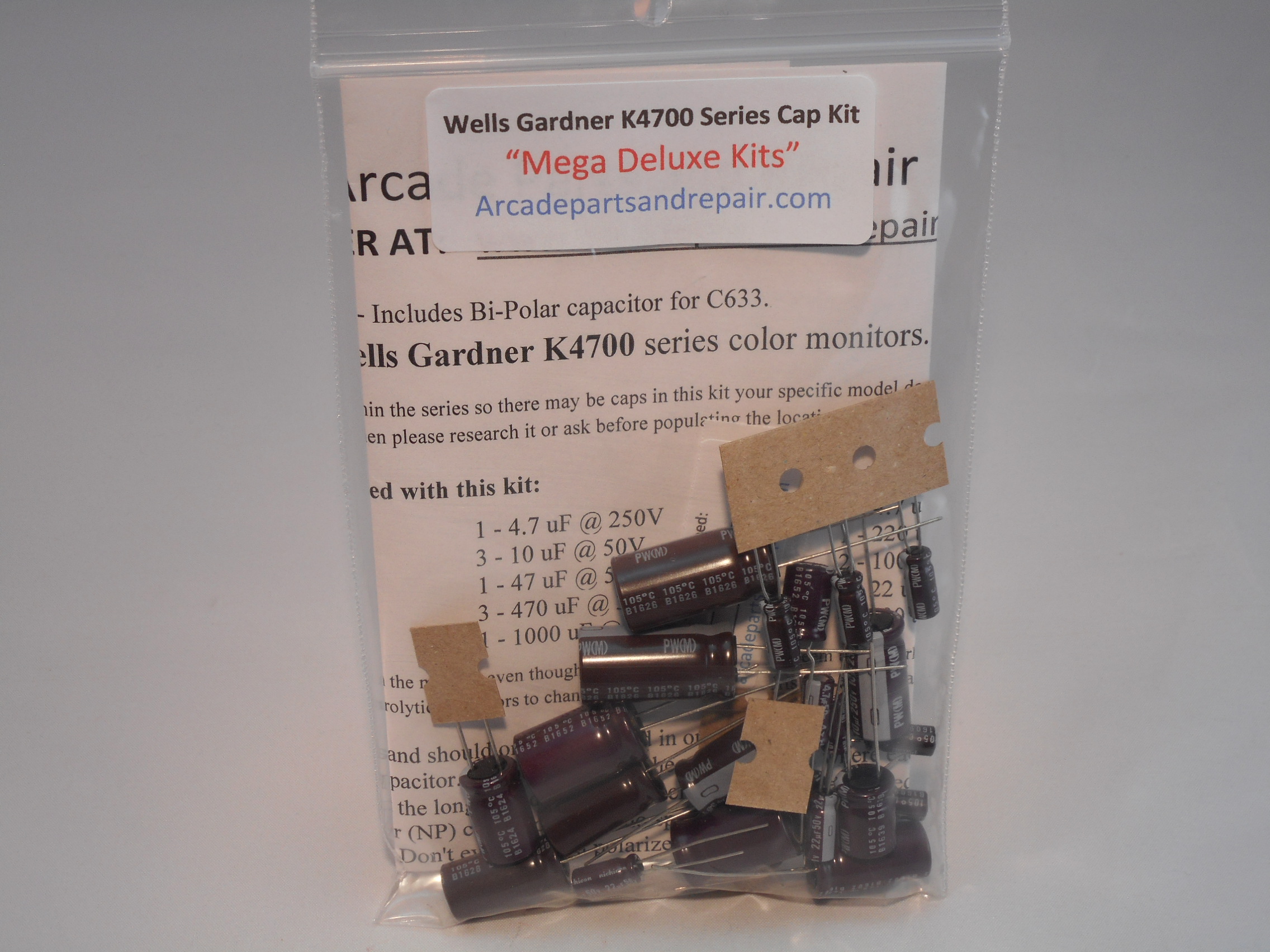 Wells Gardner K4700 Series Cap Kit 105C Nichicon