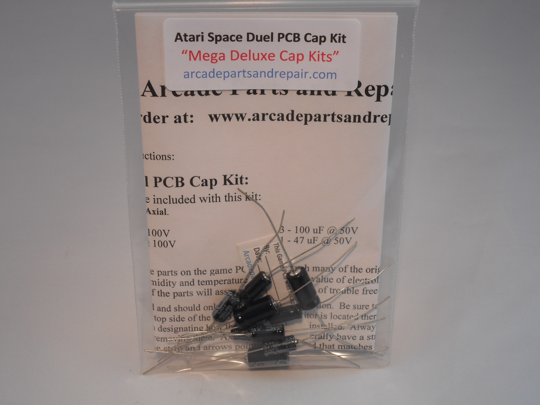 Atari Space Duel PCB Complete 105C Axial Cap Kit