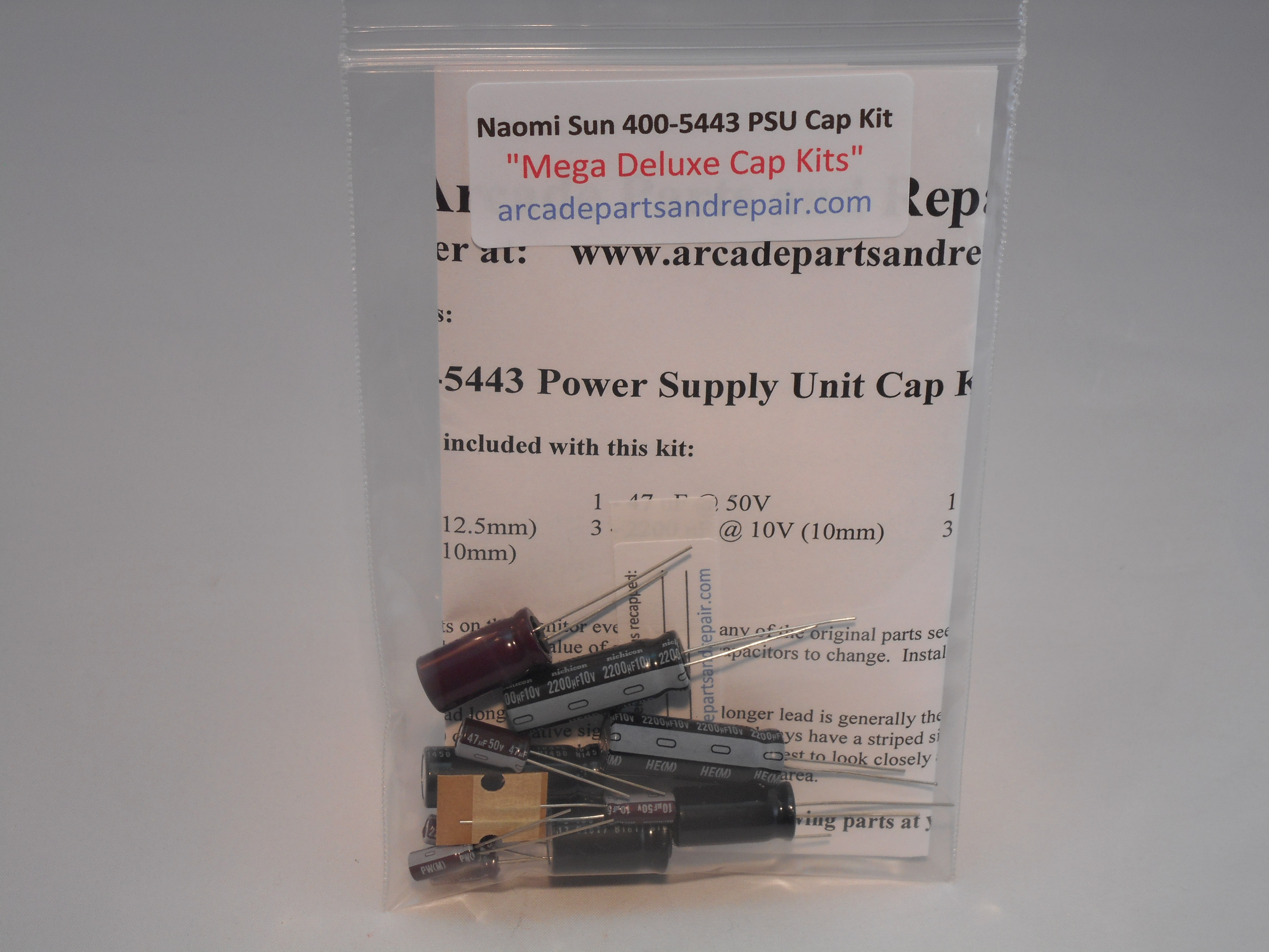 Naomi Sun Power Supply Unit Model 400-5443 Cap Kit 105C Nichicon