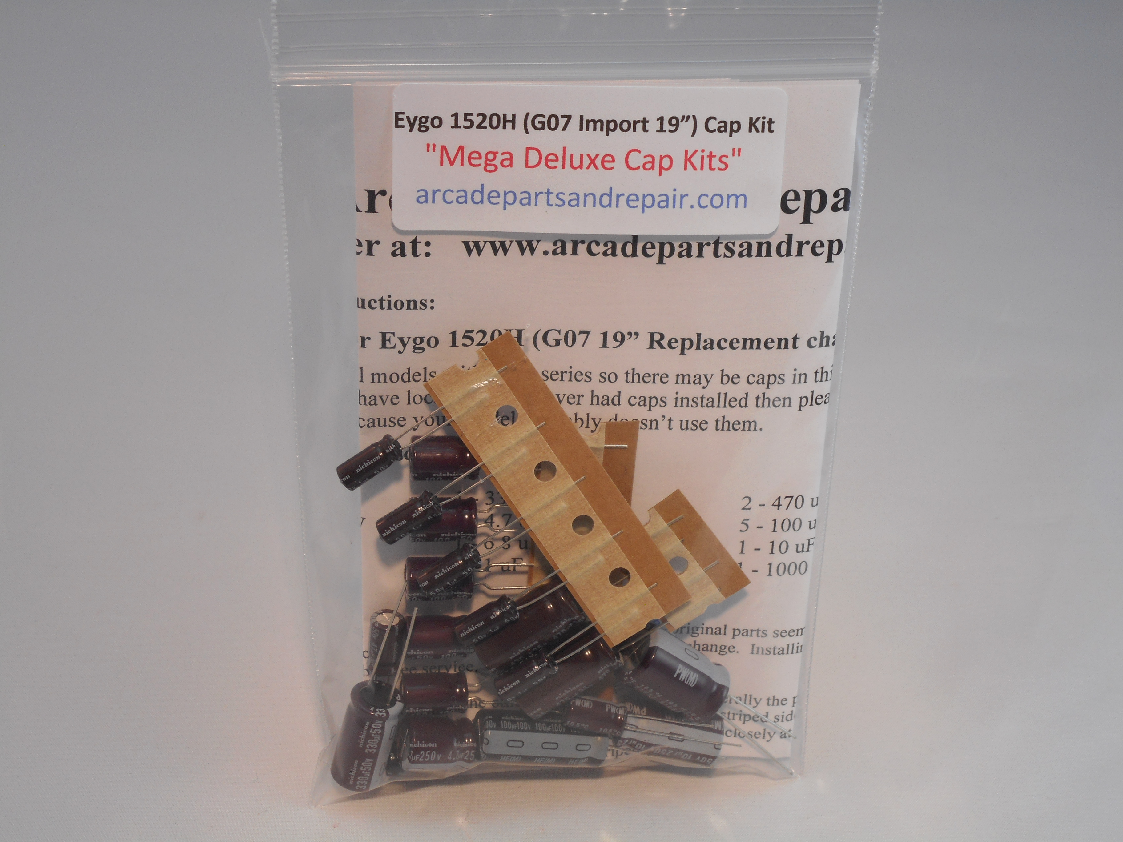 Eygo 1520H-G07 LATER VERSION (G07 19" Replacement) Monitor Cap Kit 105C Nichicon