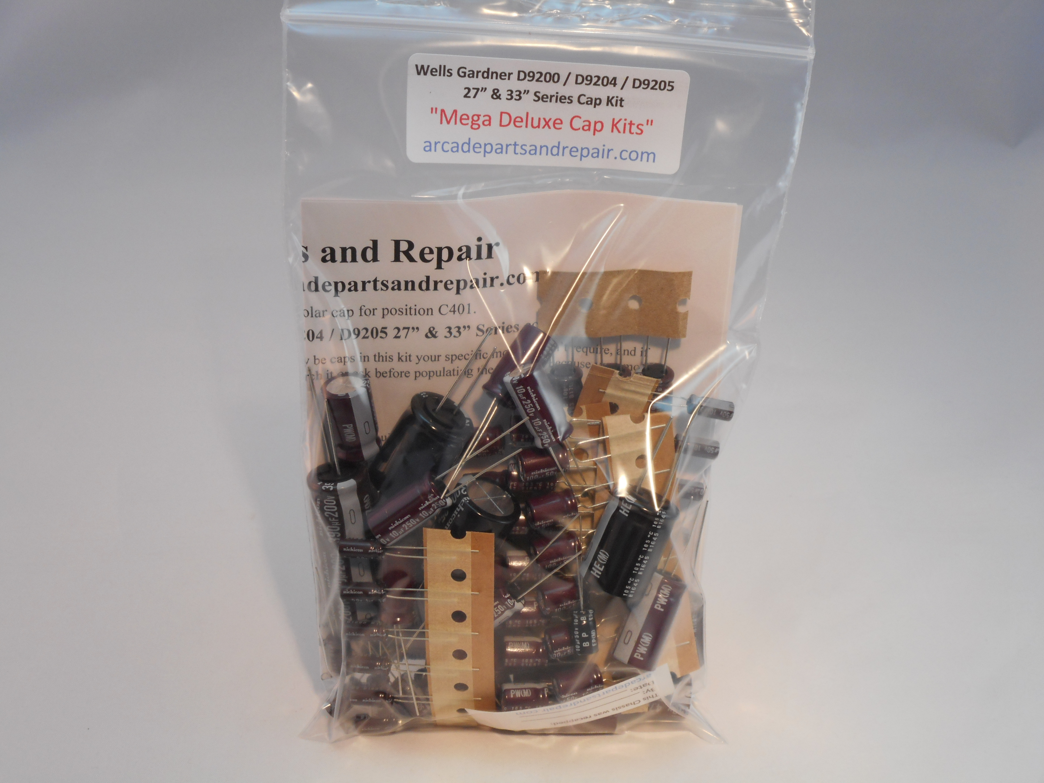 Wells Gardner D9200 / D9204 / D9205 27" & 33" Series Monitor Cap Kit 105C Nichicon