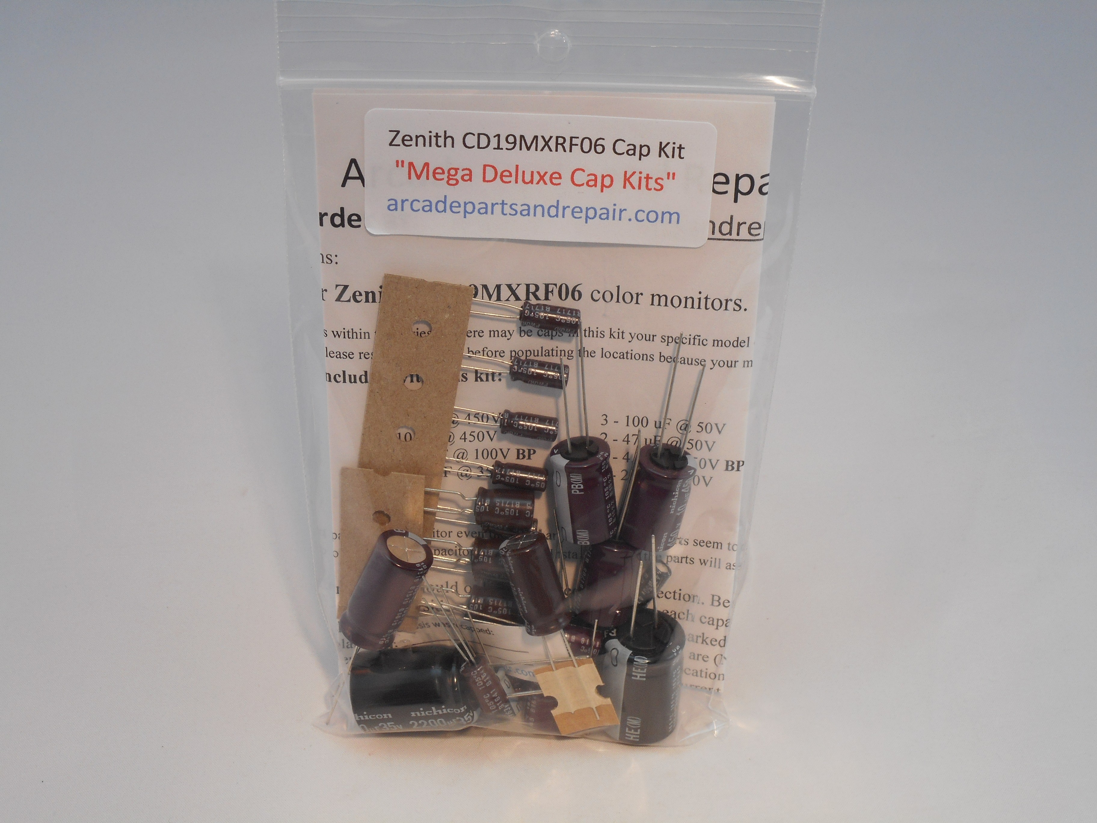 Zenith CD19MXRF06 Monitor Cap Kit 105C Nichicon