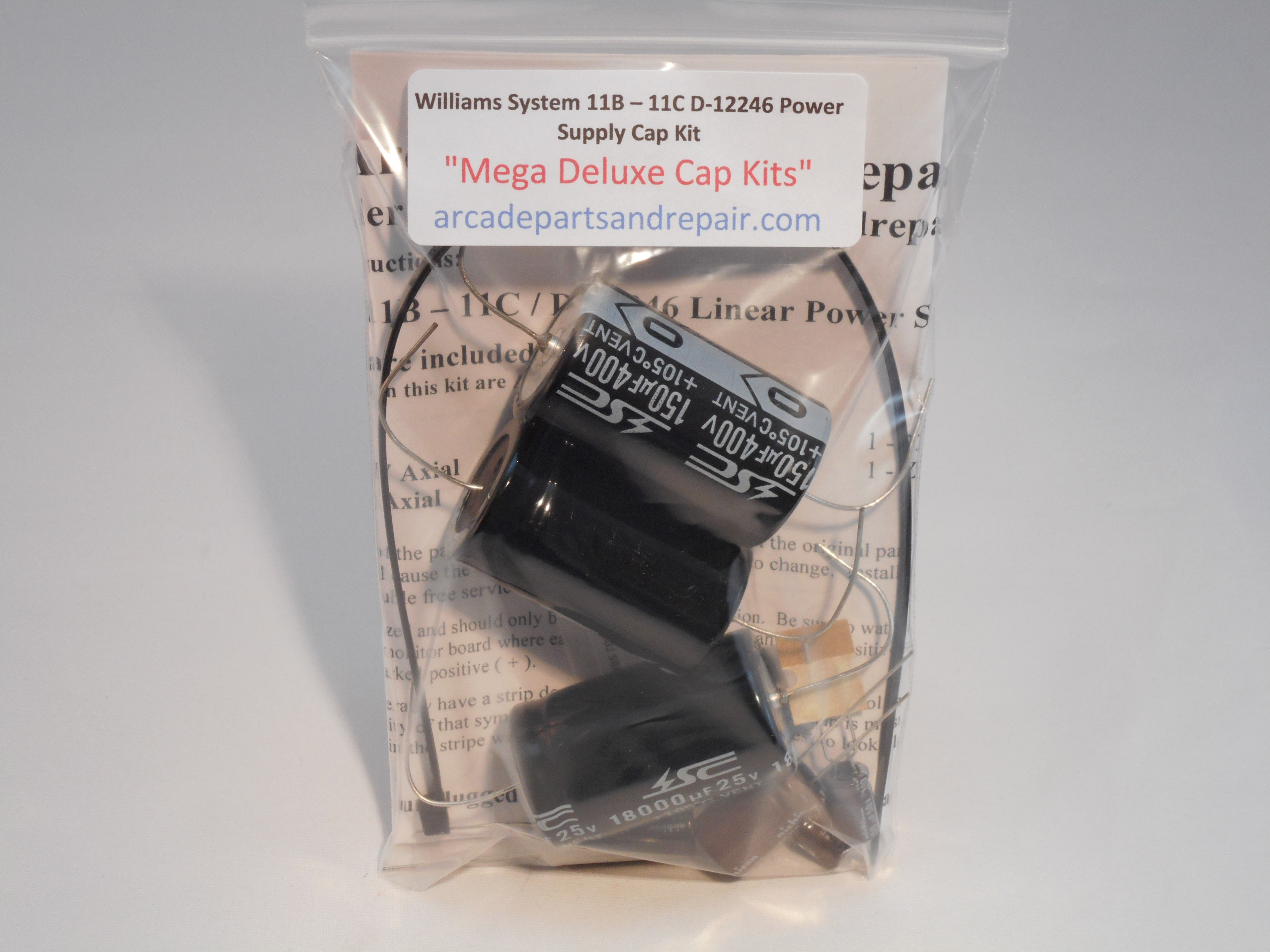 Williams System 11B & 11C D-12246 Power Supply 105C Cap Kit
