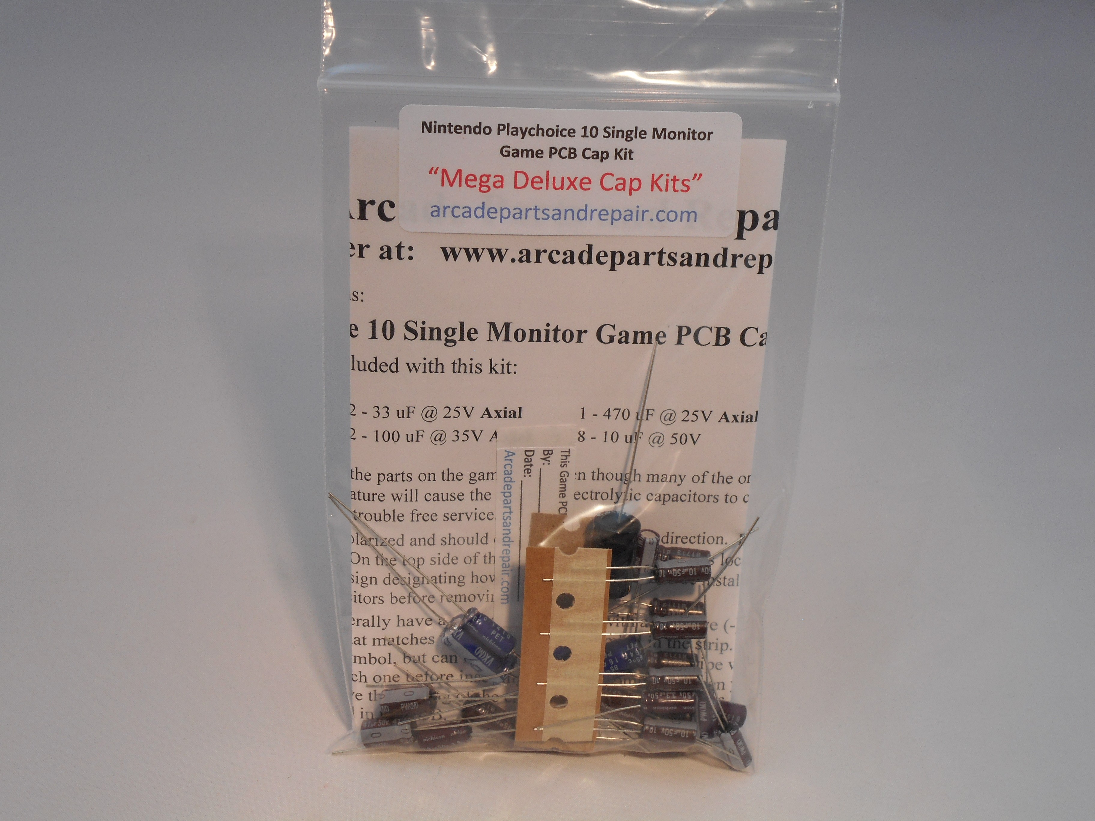 Nintendo Playchoice 10 Single Monitor Game PCB Cap Kit 100% Nichicon