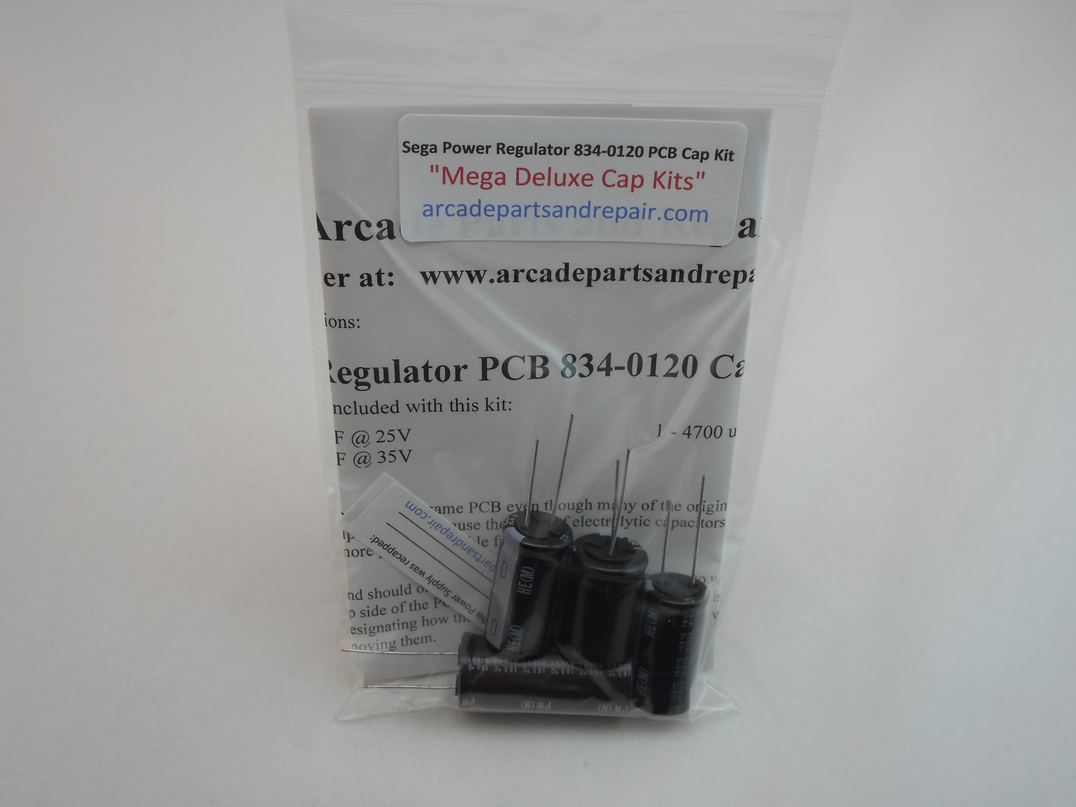 Sega Power Regulator 834-0120 PCB Cap Kit 105C Nichicon