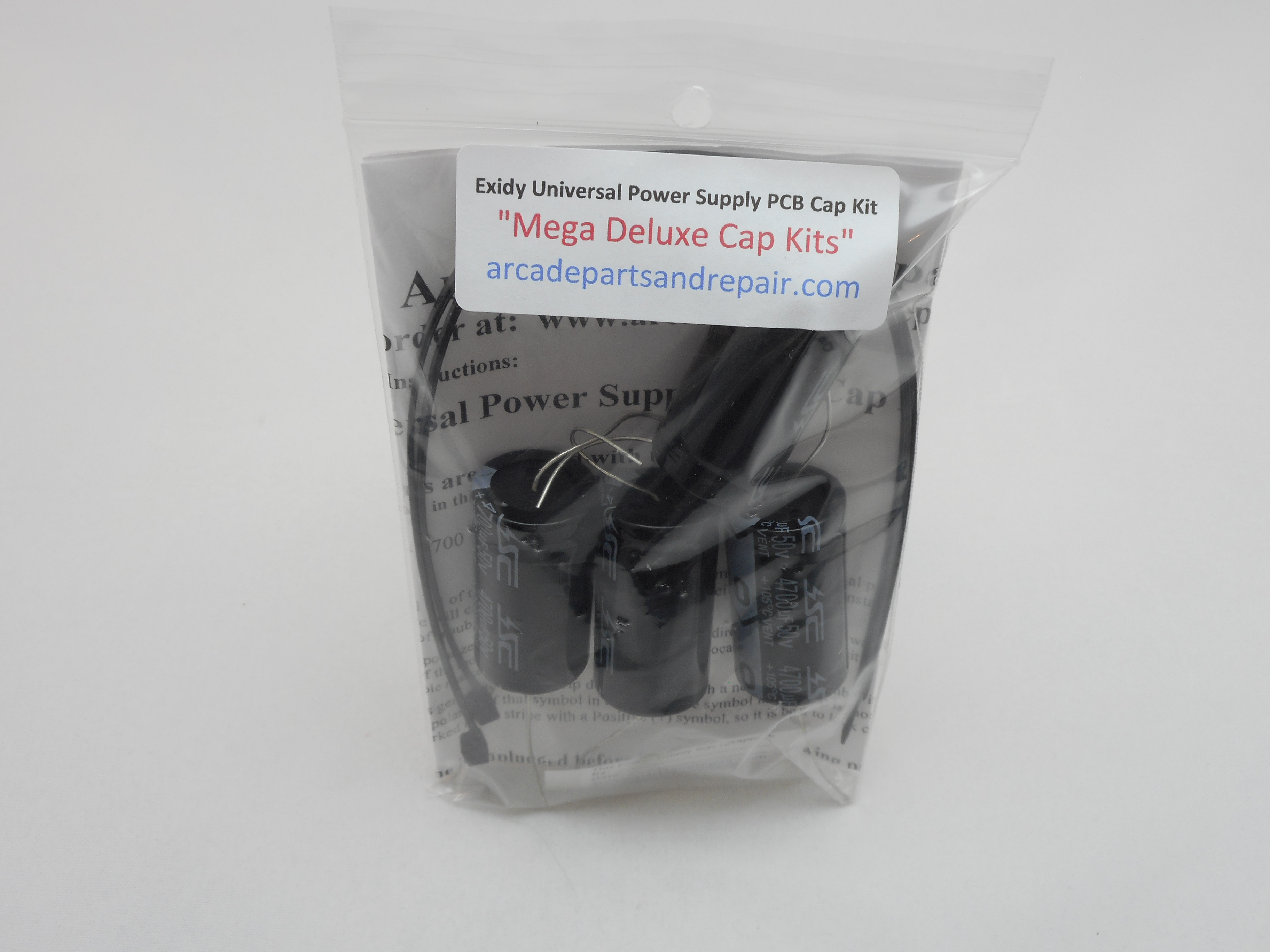 Exidy Universal Power Supply PCB 105C Axial Cap Kit