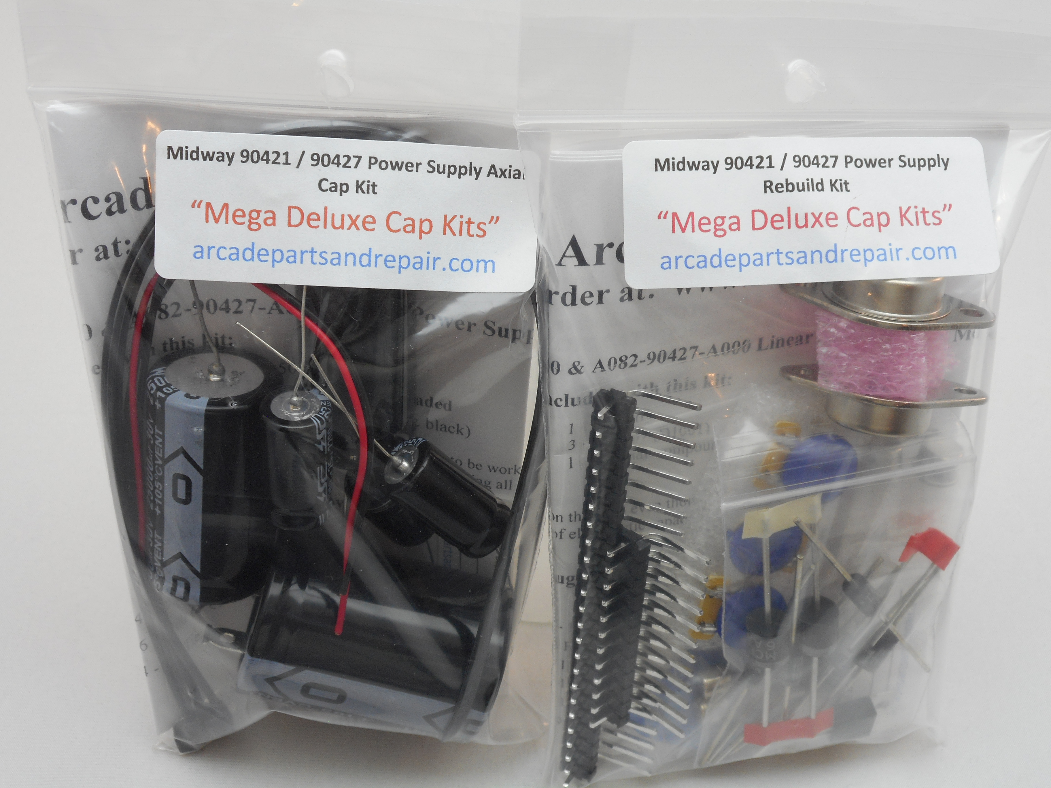 Midway 90421 / 90427 Power Supply Mega Deluxe Rebuild & 105C Axial Cap Kit
