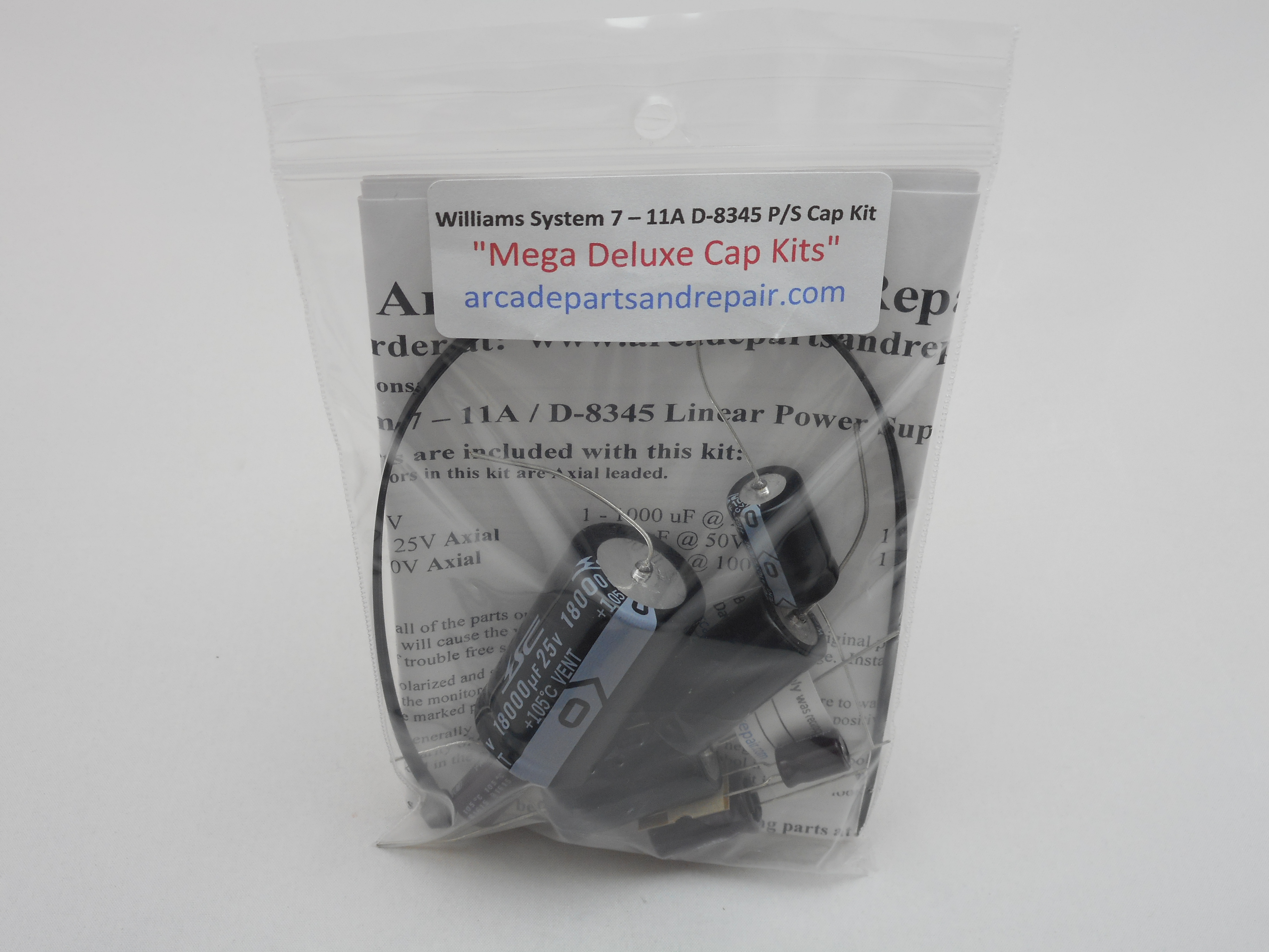 Williams System 7 - 11A & D-8345 Power Supply 105C Cap Kit
