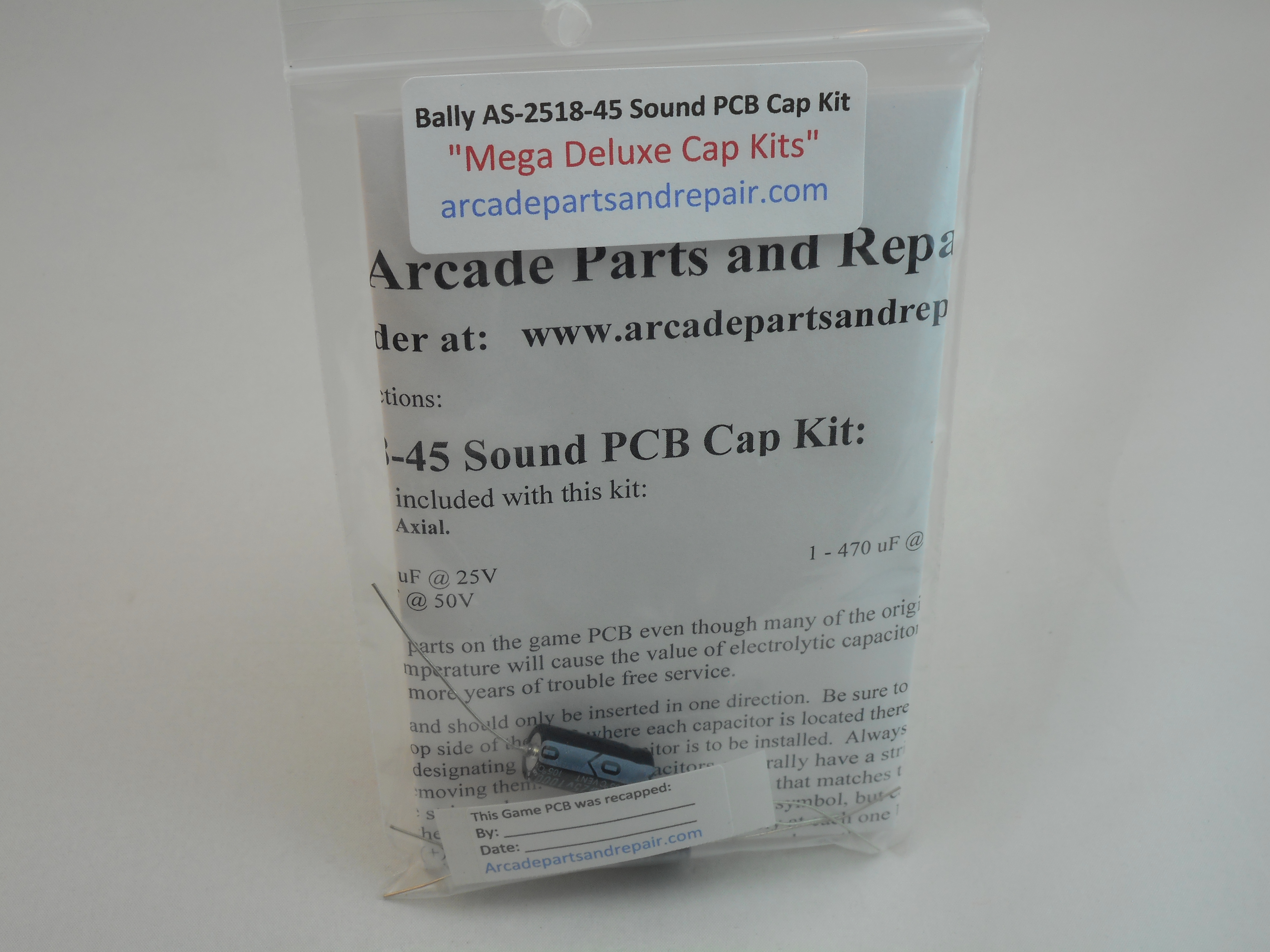 Bally AS-2518-45 Sound PCB 105C Axial Cap Kit