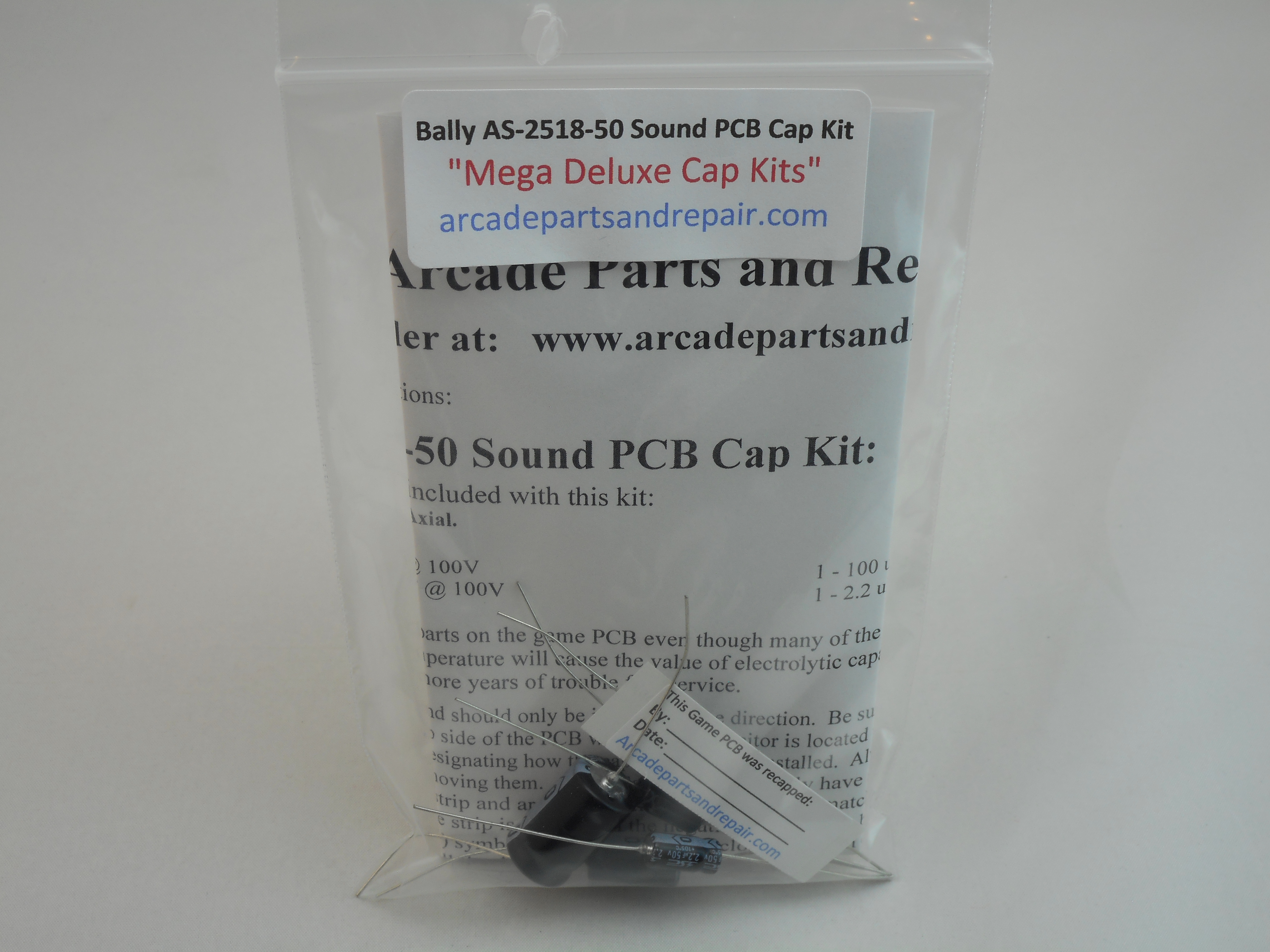 Bally AS-2518-50 Sound PCB 105C Axial Cap Kit