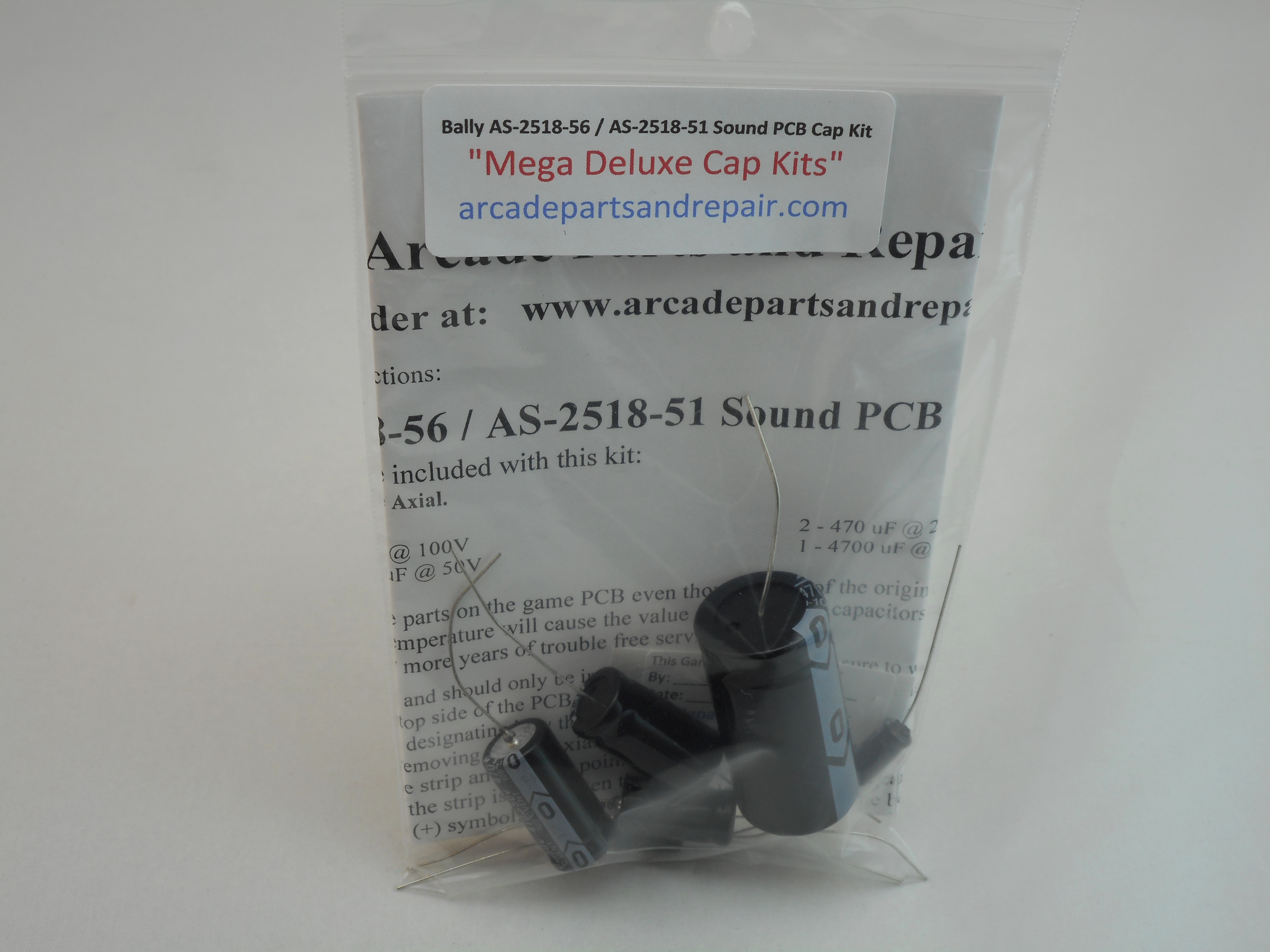 Bally AS-2518-56 / AS-2518-51 Sound PCB 105C Axial Cap Kit