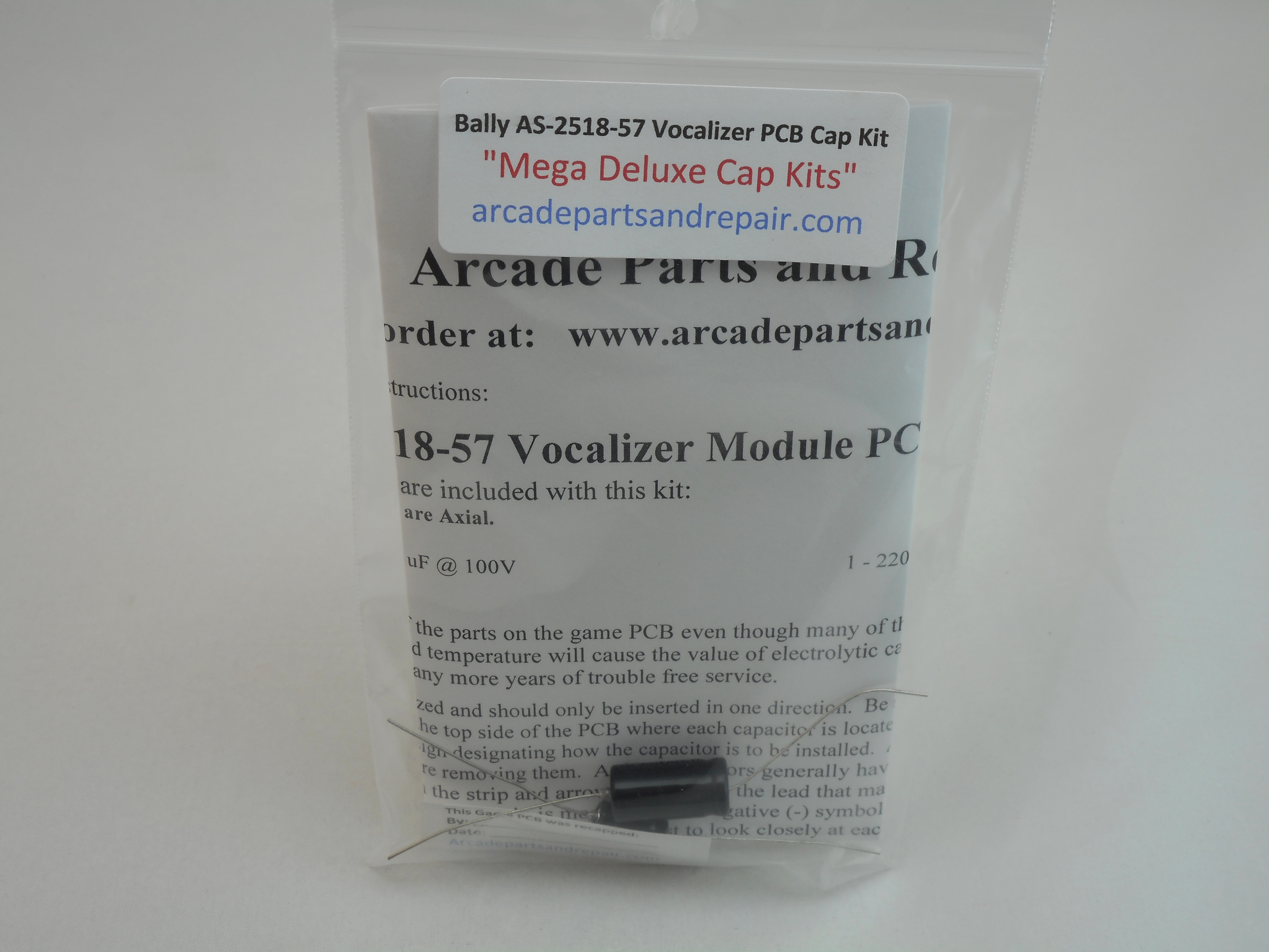 Bally AS-2518-57 Vocalizer PCB 105C Axial Cap Kit