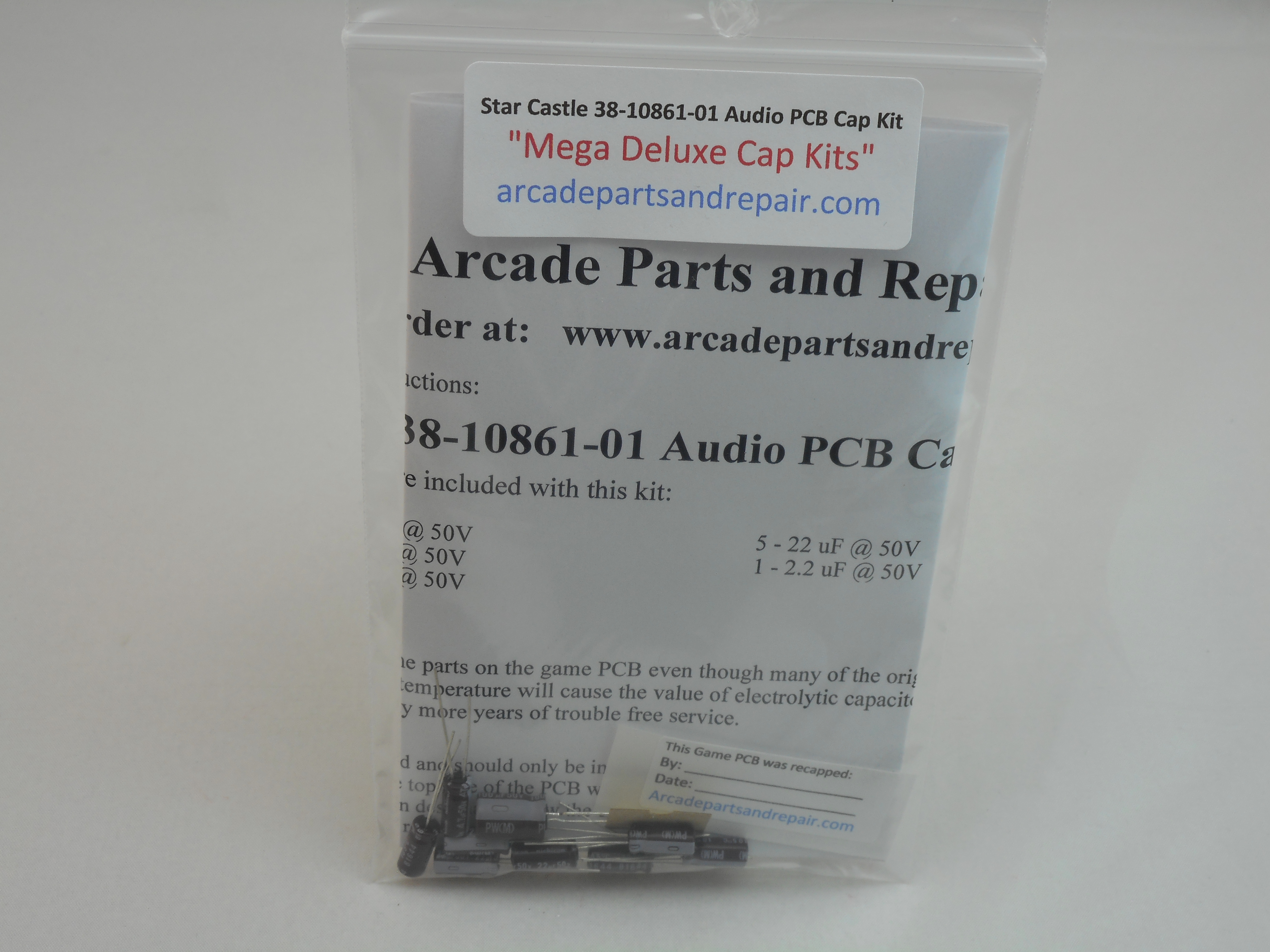 Star Castle 38-10861-01 Audio PCB Cap Kit 105C Nichicon