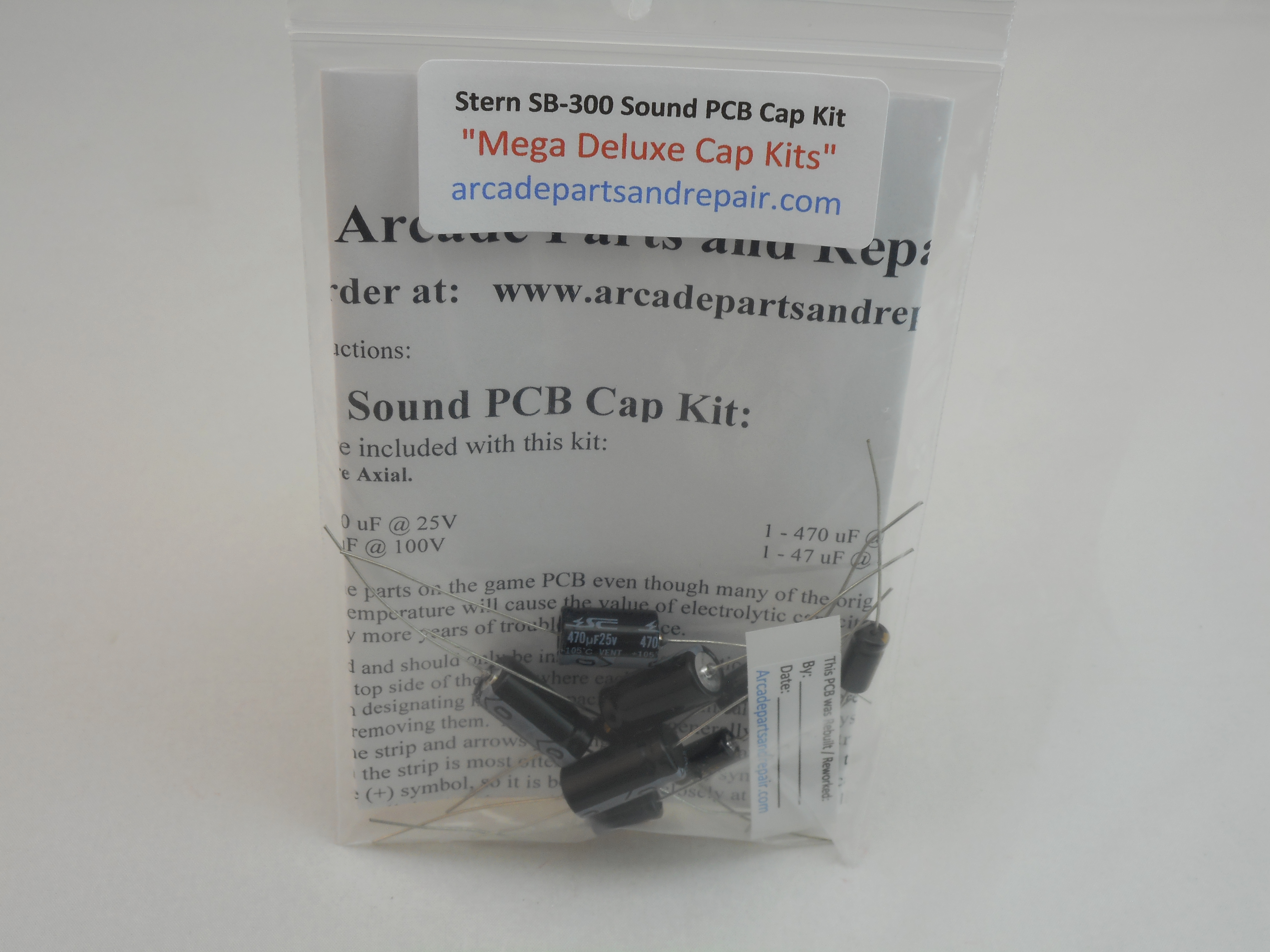 Stern SB-300 Sound PCB 105C Axial Cap Kit