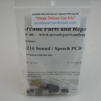 Gottlieb MA-216 Sound / Speech PCB Cap Kit 105C Nichicon