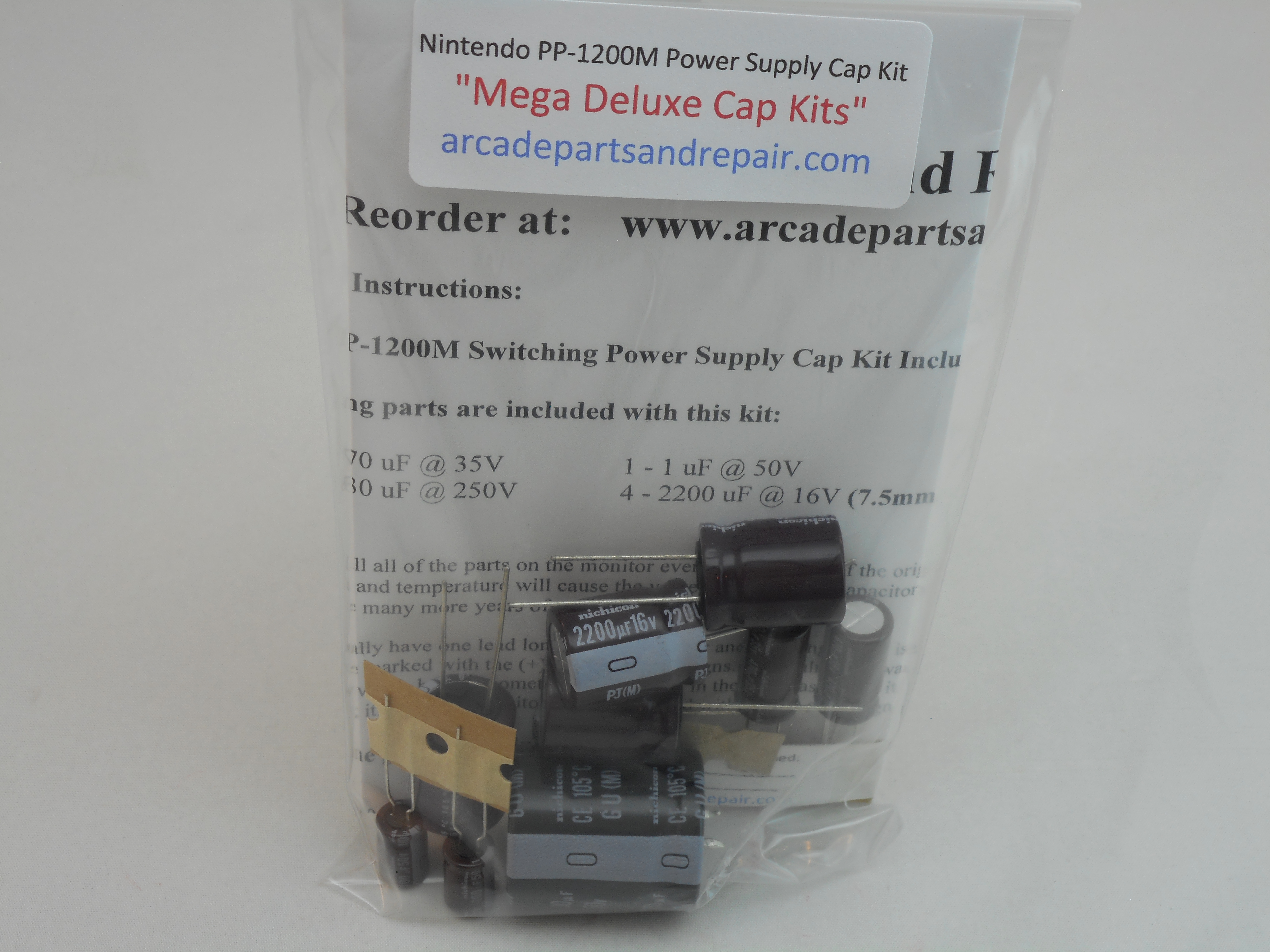 Nintendo PP-1200M Power Supply Cap Kit Including The Filter Cap 105C Nichicon