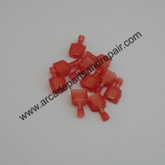 AMP 0.250 Male Quick Disconnects Fully Insulated Red (10 Pieces) (QD1004)