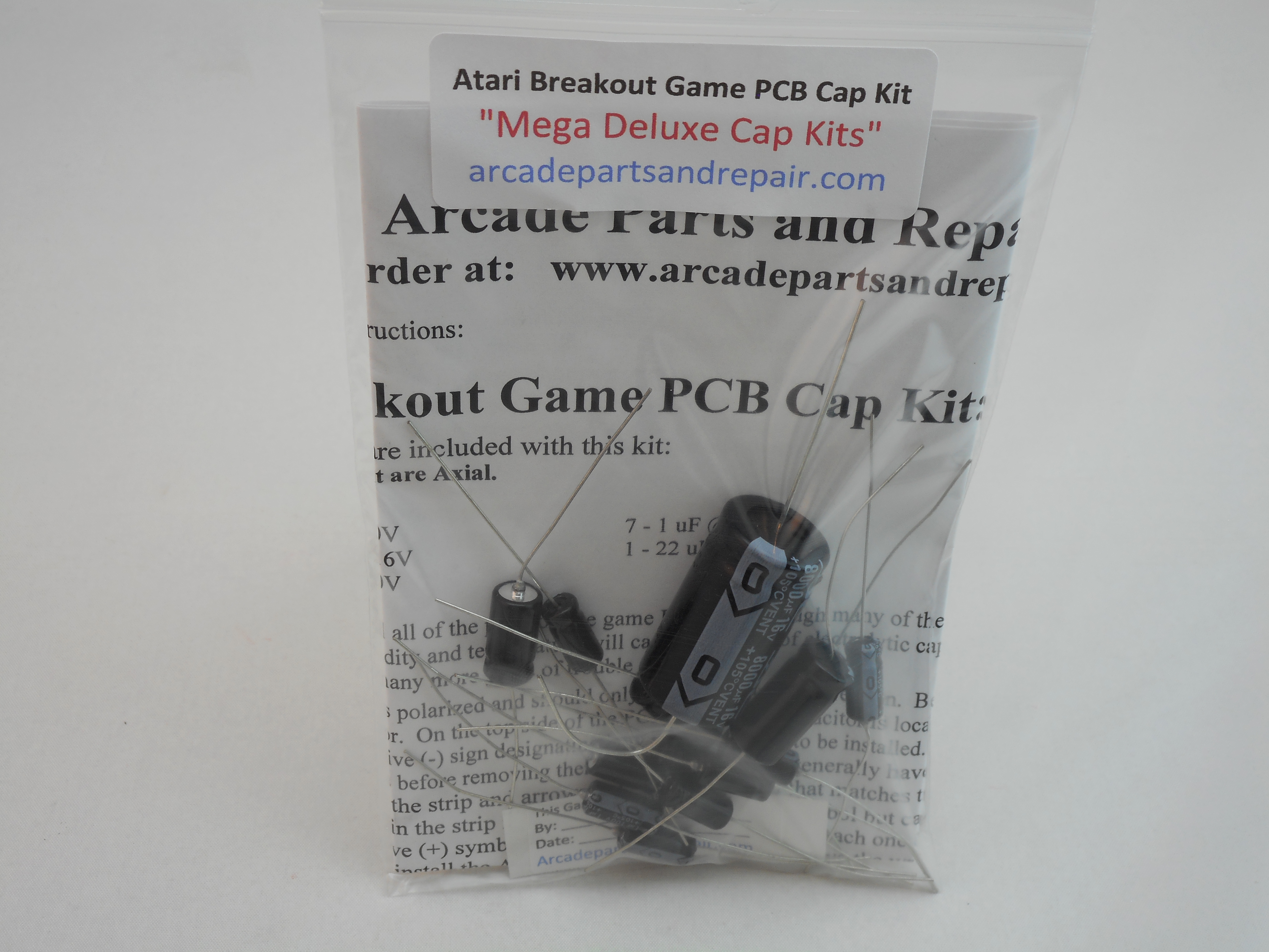 Atari Breakout PCB Complete 105C Axial Cap Kit