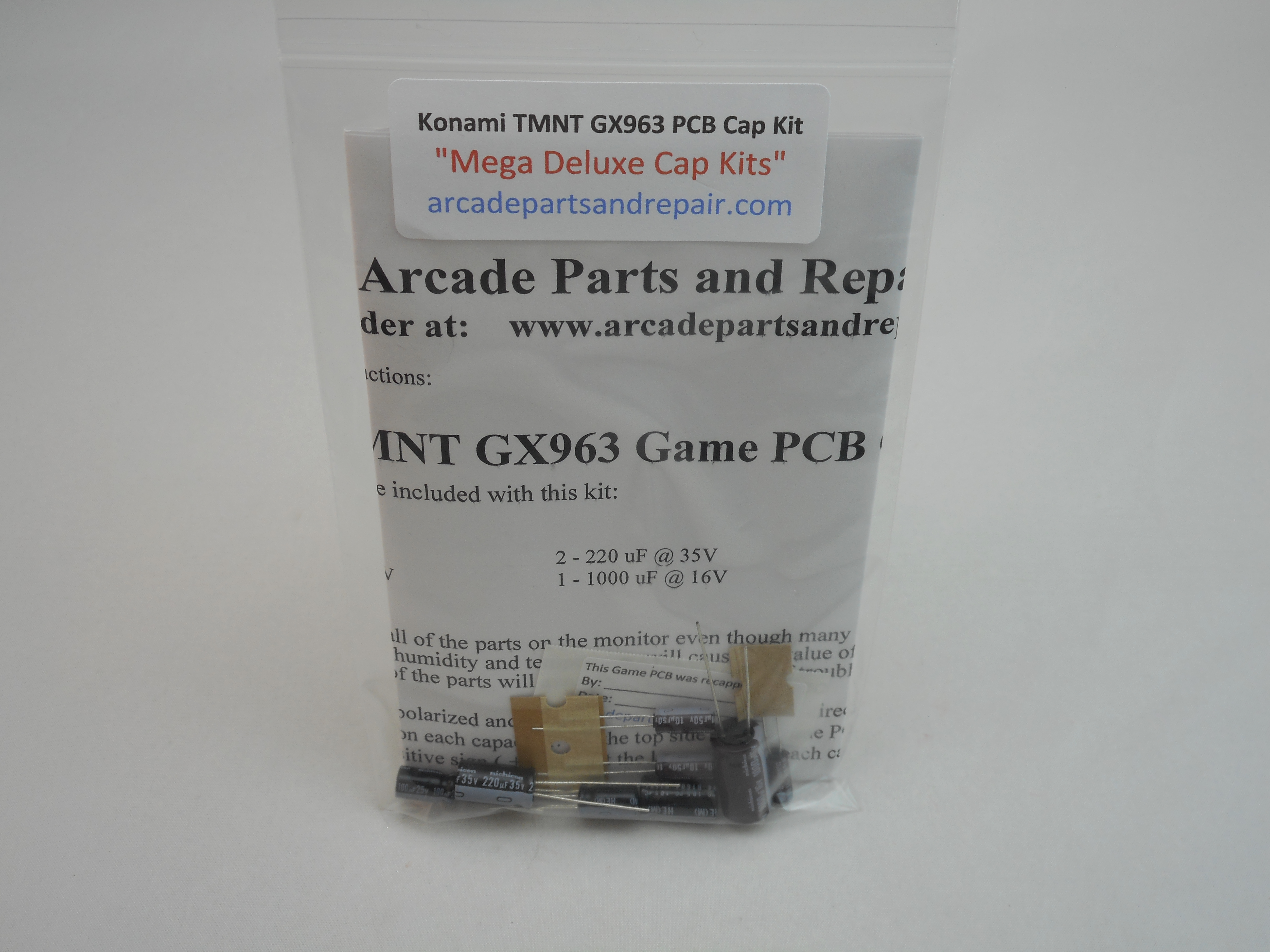 Konami TMNT GX963 Game PCB Cap Kit 105C Nichicon