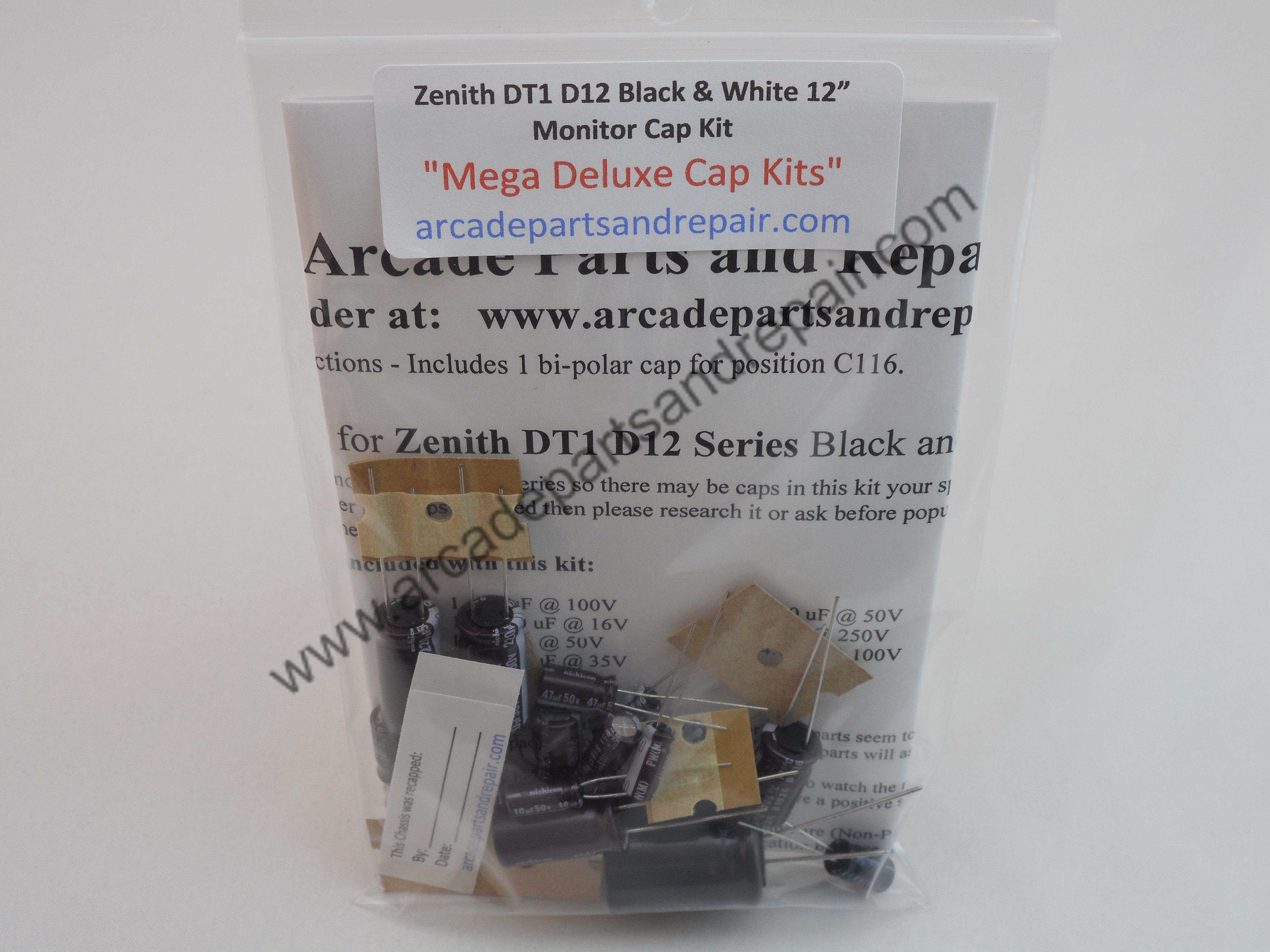 Zenith DT1 D12 B&W 12" Monitor Cap Kit 105C Nichicon