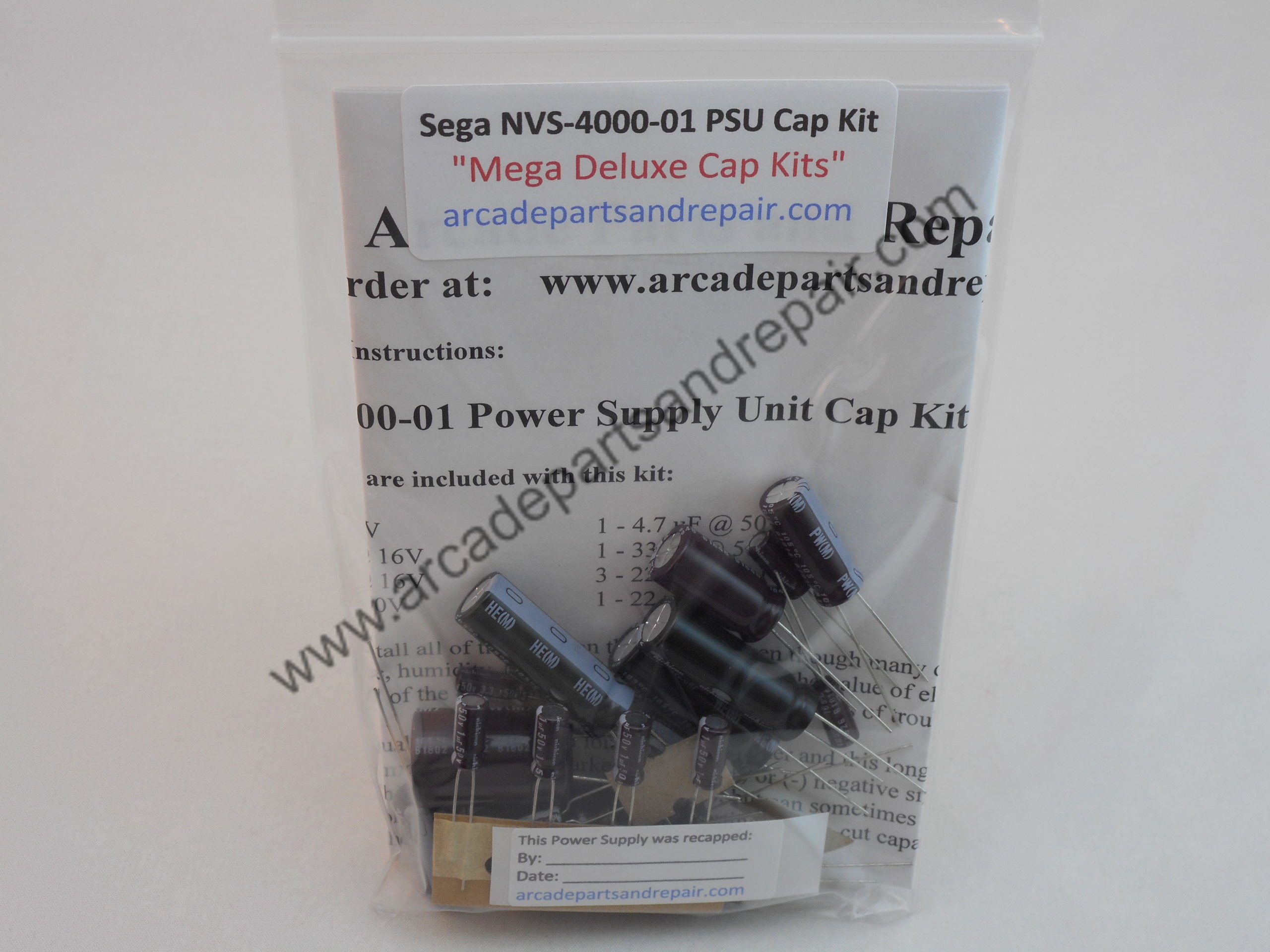 Sega NVS-4000-01 Power Supply PCB Cap Kit 105C Nichicon