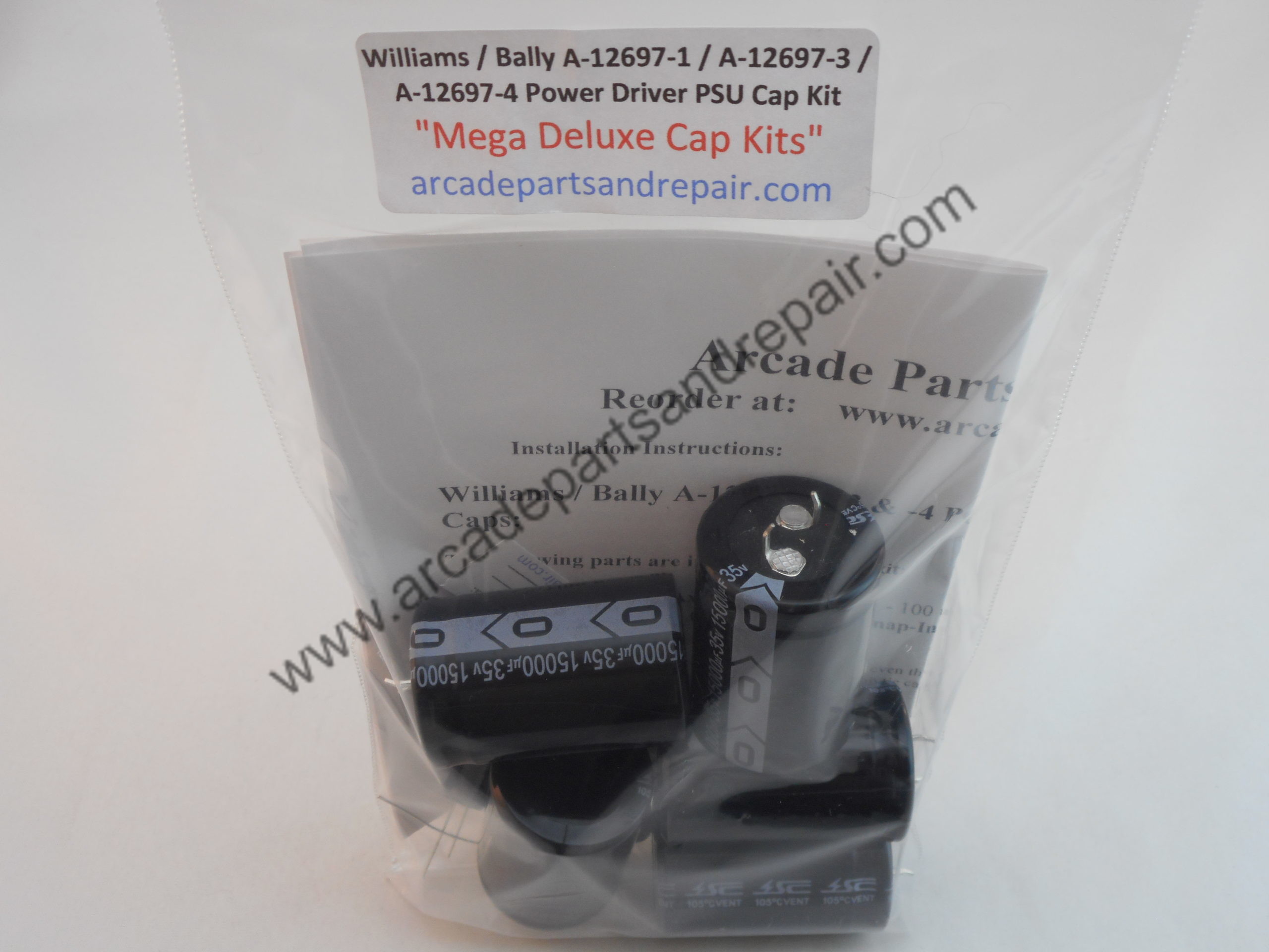 Bally / Williams A-12697 Power Driver 105C Cap Kit W/ Filter Caps