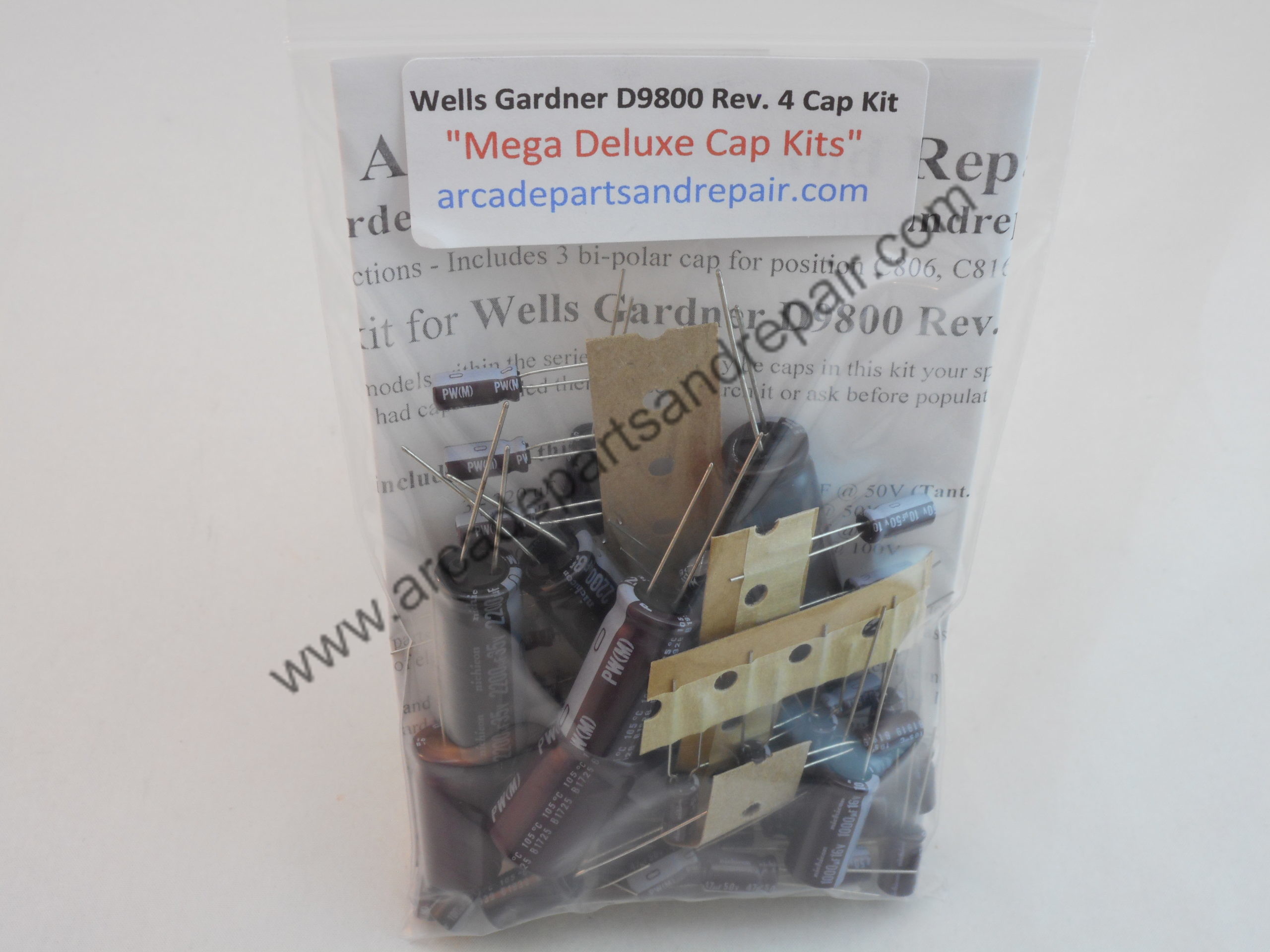 Wells Gardner D9800 Rev. 4 Monitor Cap Kit 105C Nichicon