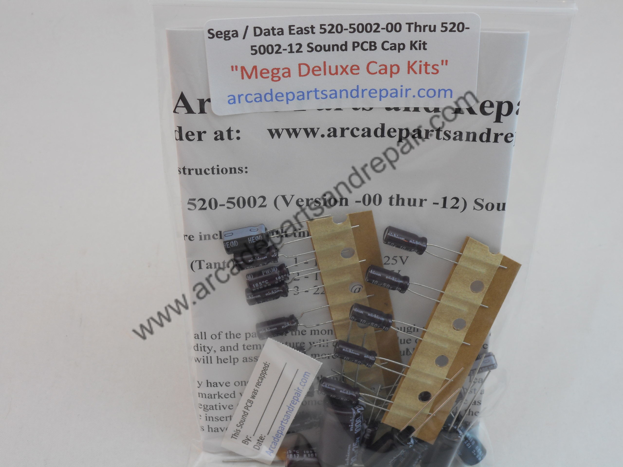 Sega / Data East 520-5002 Sound PCB Cap Kit 105C Nichicon